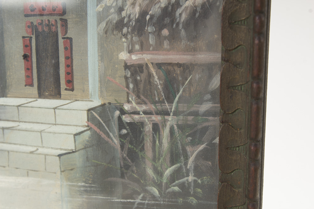 Pair of Asian Inspired Gouache Landscape Paintings