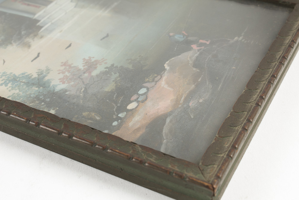 Pair of Asian Inspired Gouache Landscape Paintings