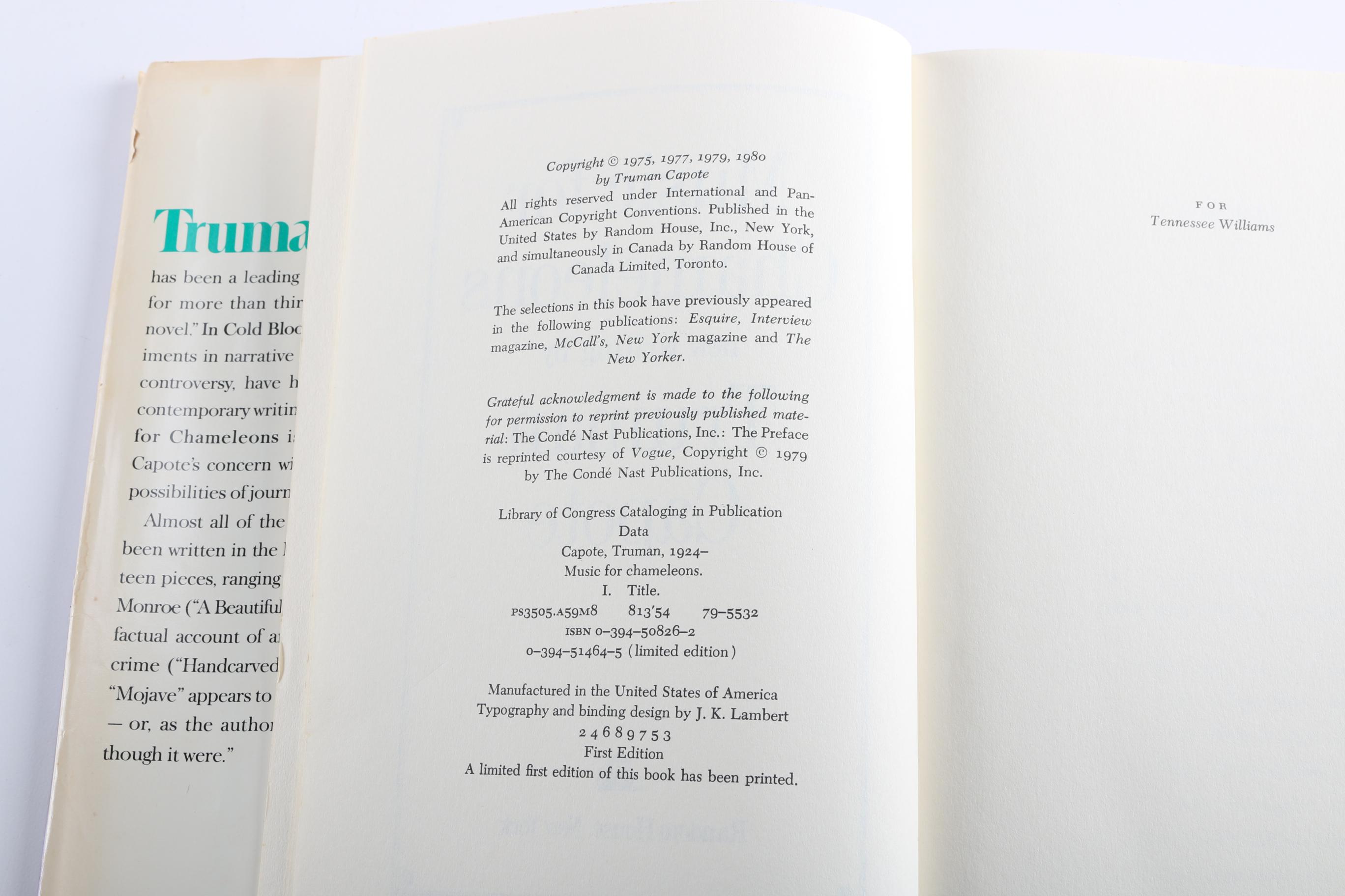 Two First Edition Truman Capote Books