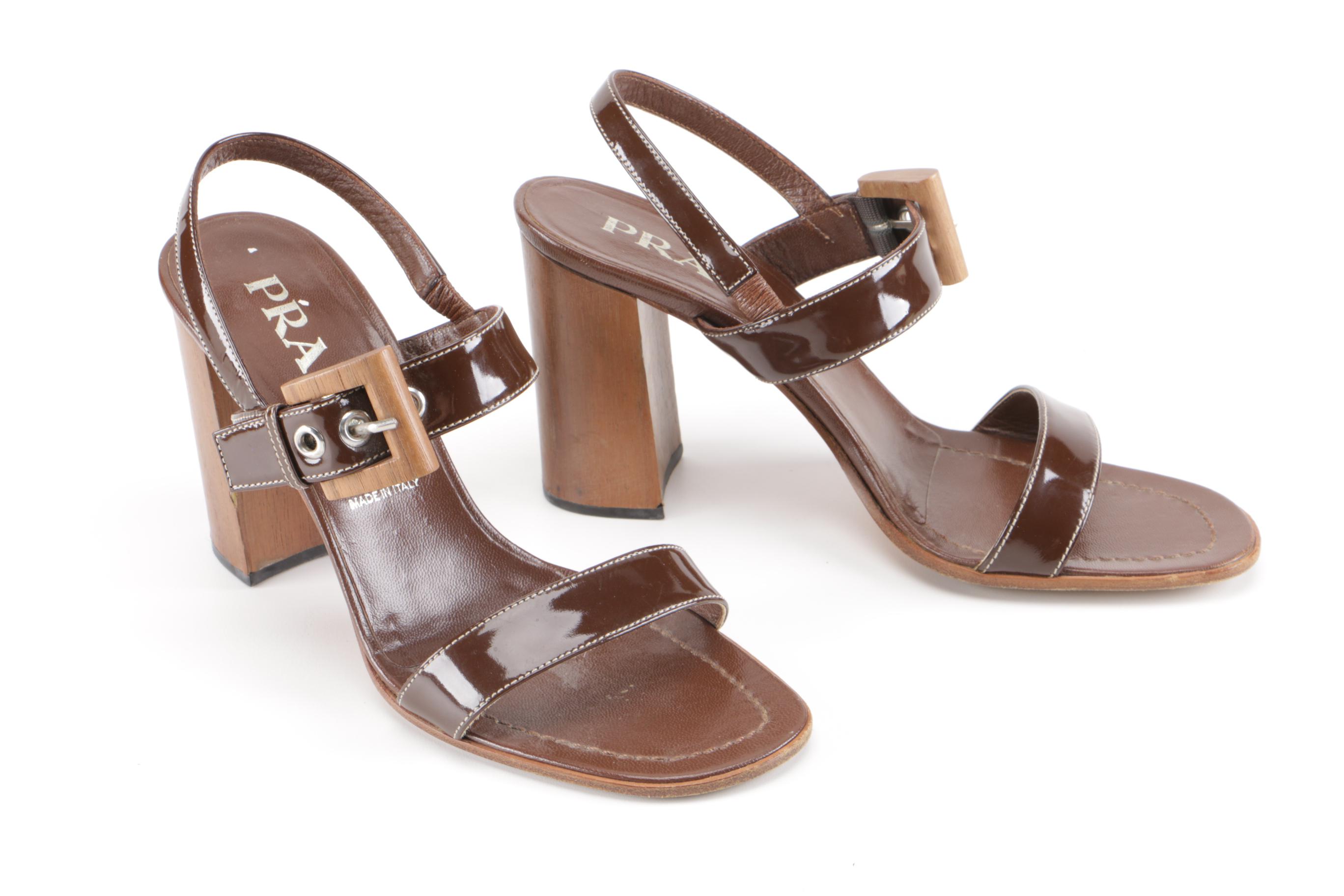 Prada Brown Leather Sandals