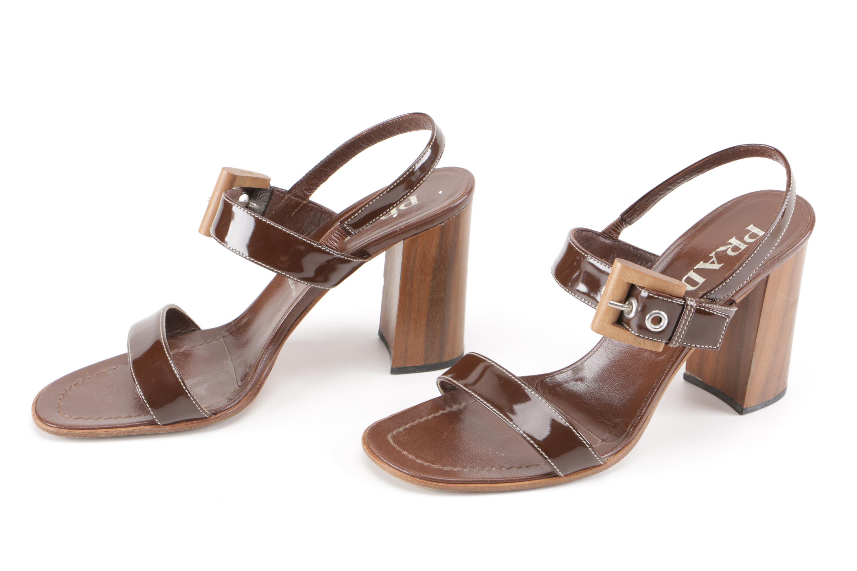 Prada Brown Leather Sandals