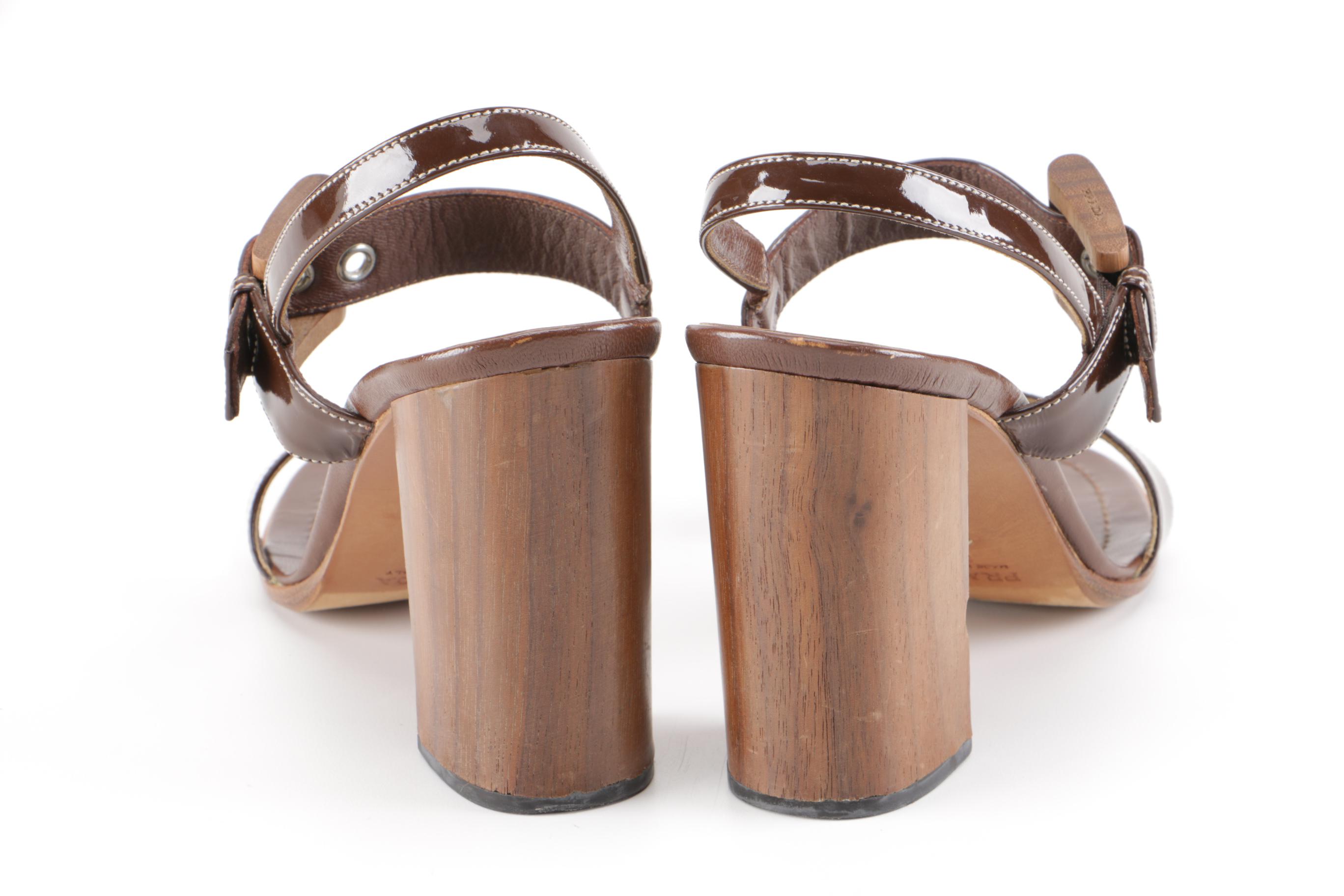 Prada Brown Leather Sandals
