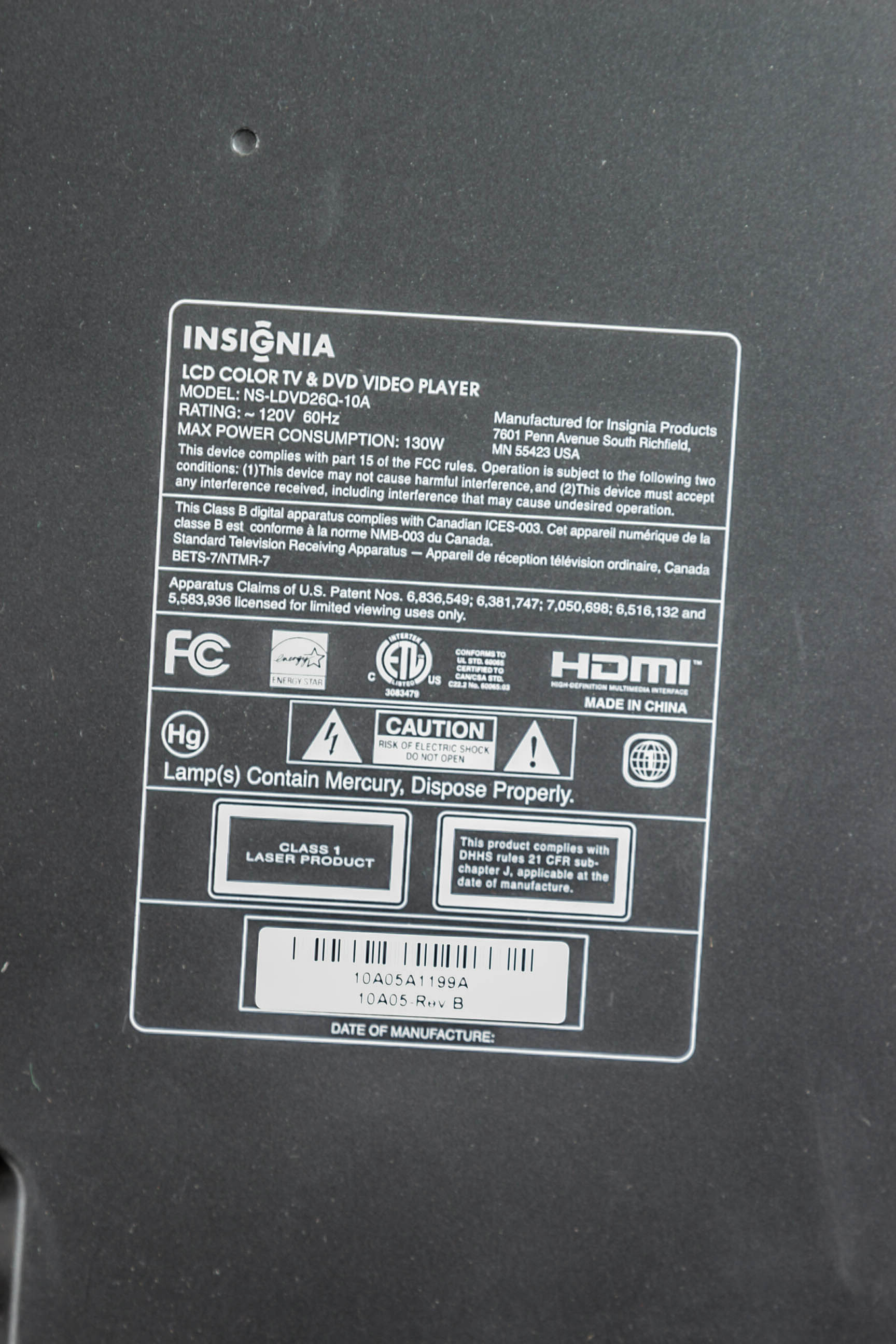 Insignia 26" Flat Screen Television