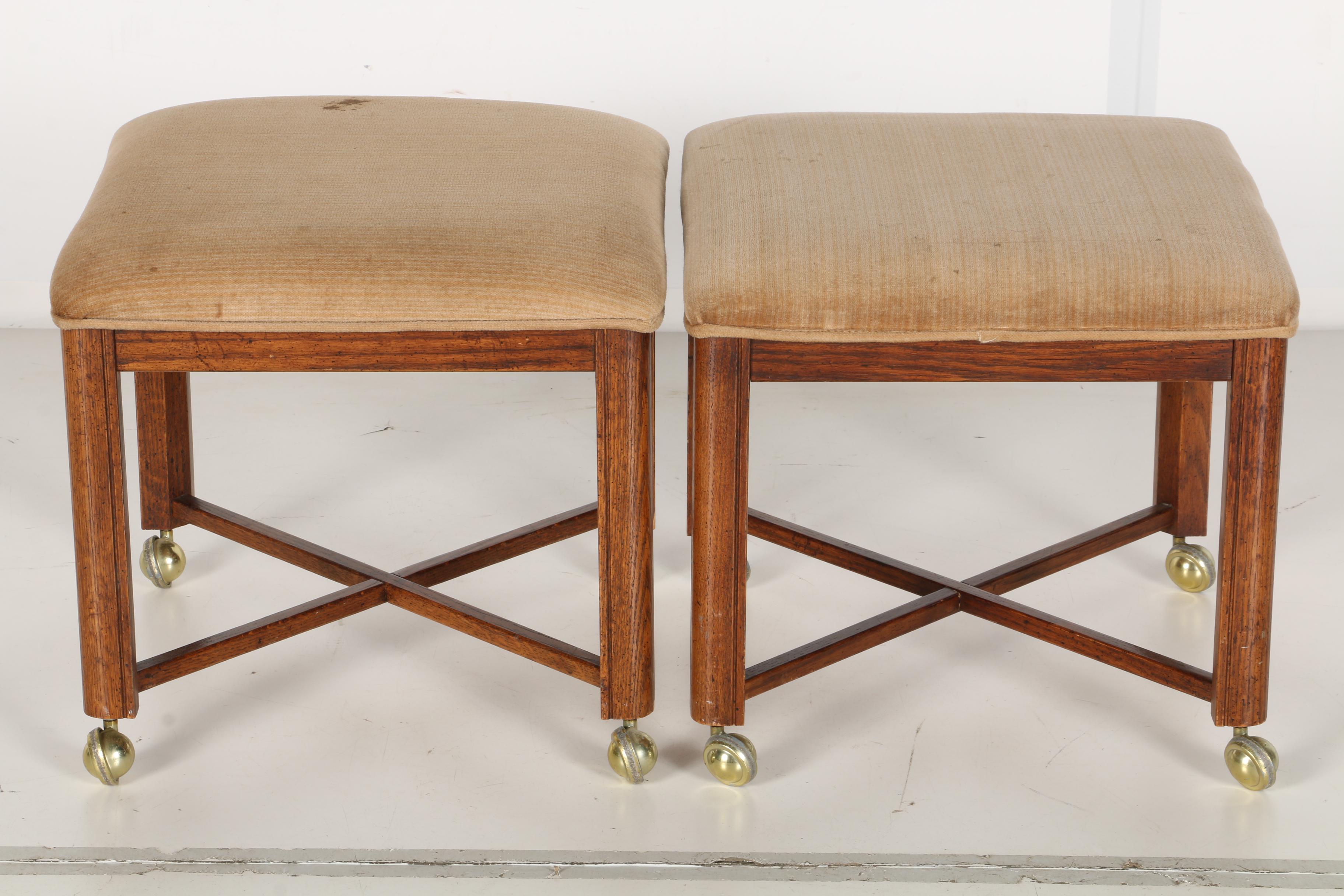 Vintage Rolling Ottomans by Stanley Furniture