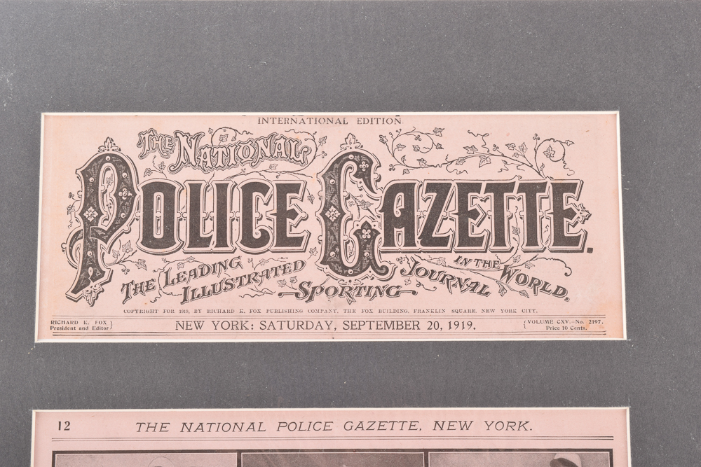 Original 1919 "National Police Gazette" Cover Featuring "Shoeless" Joe Jackson and the Chicago White Sox