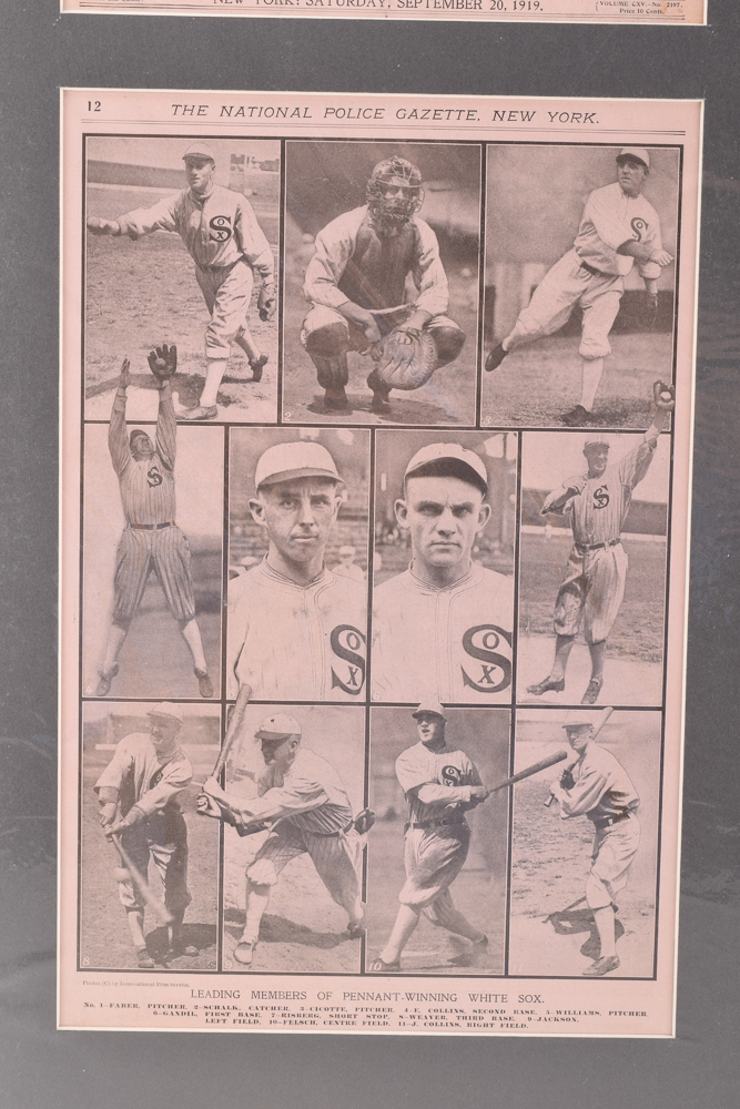 Original 1919 "National Police Gazette" Cover Featuring "Shoeless" Joe Jackson and the Chicago White Sox