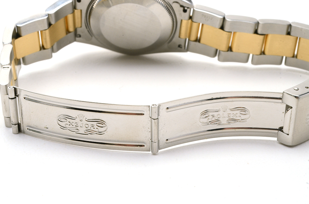 Rolex Oyster Perpetual Mid-Size 18K Gold & Steel Black Automatic