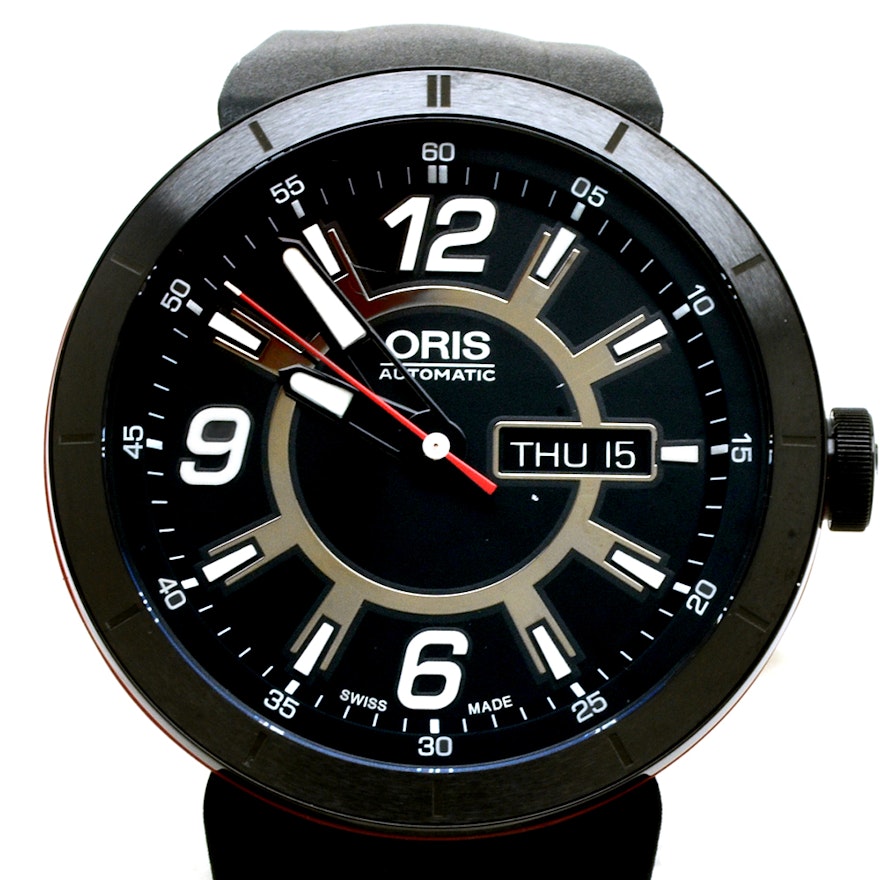 NEW Oris TT1 Day Date 43mm PVD/DLC Black Coated Steel Automatic