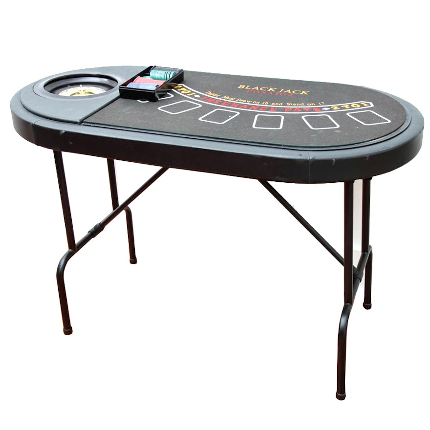 Blackjack and Roulette Convertible Game Table