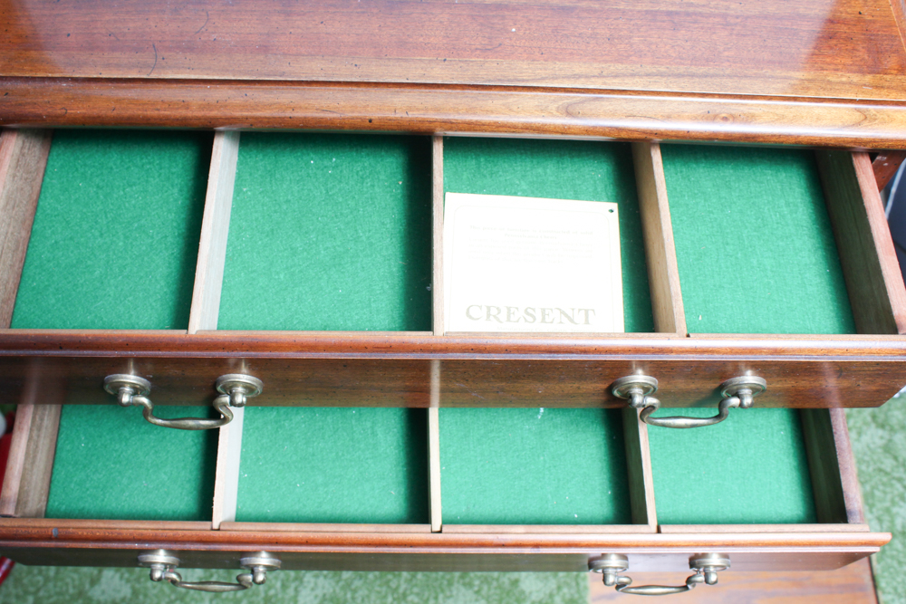 Queen Anne Lowboy Style Silver Flatware Chest