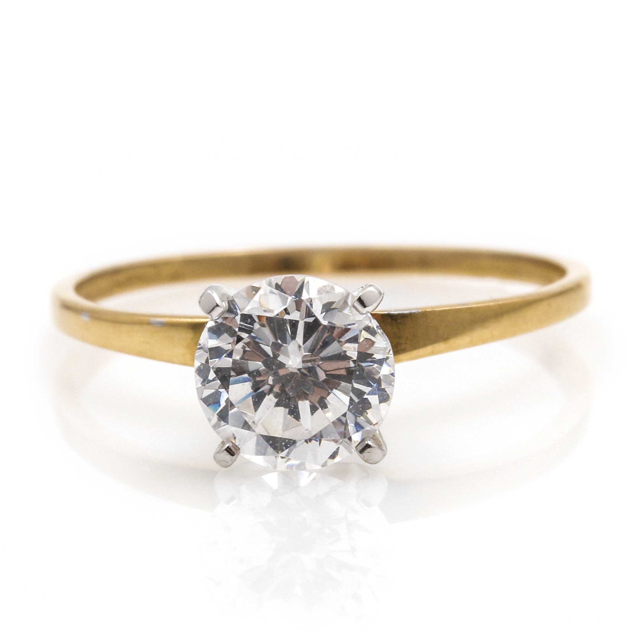 14K Yellow Gold Cubic Zirconia Ring