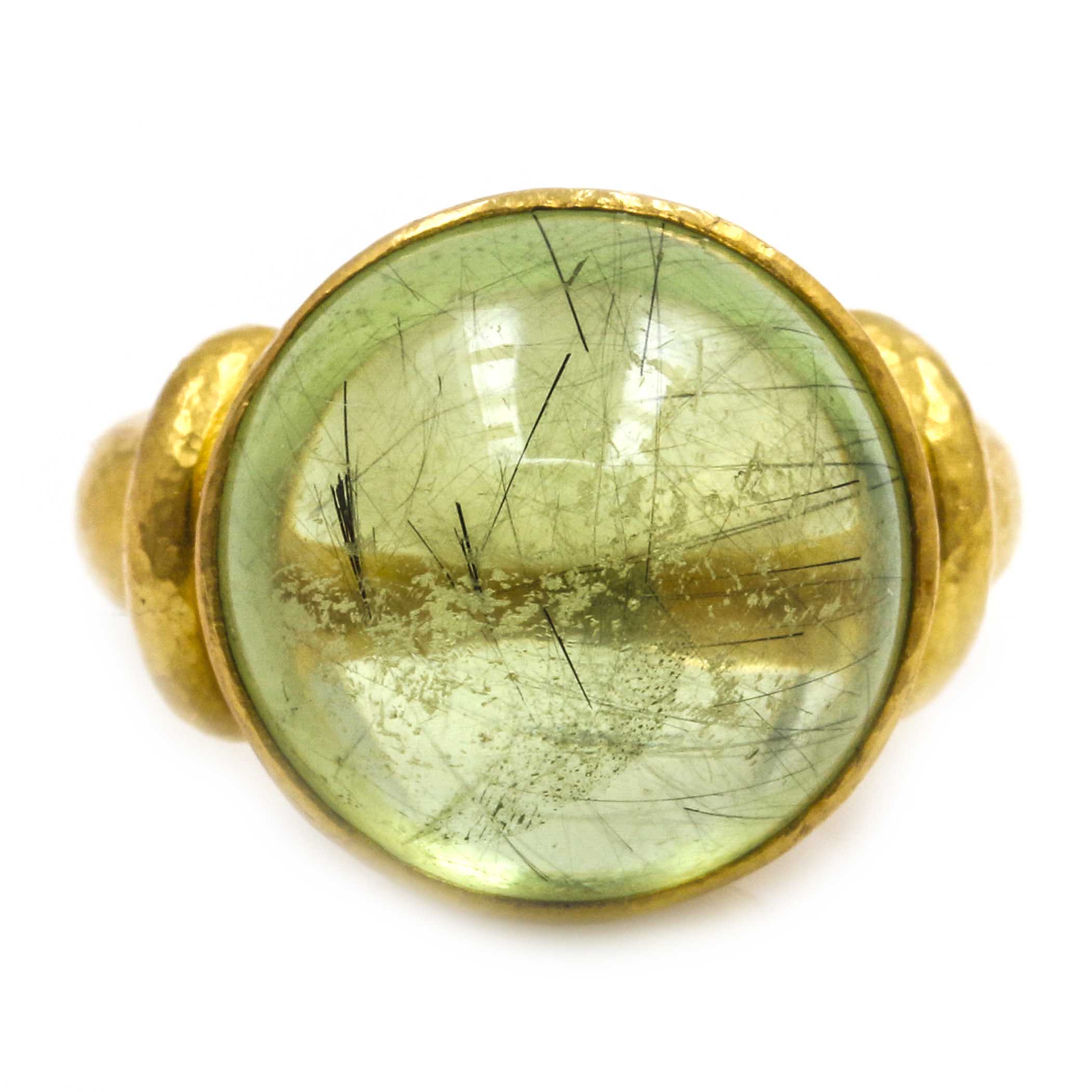 18K Yellow Gold Tourmalinated Tourmaline Ring