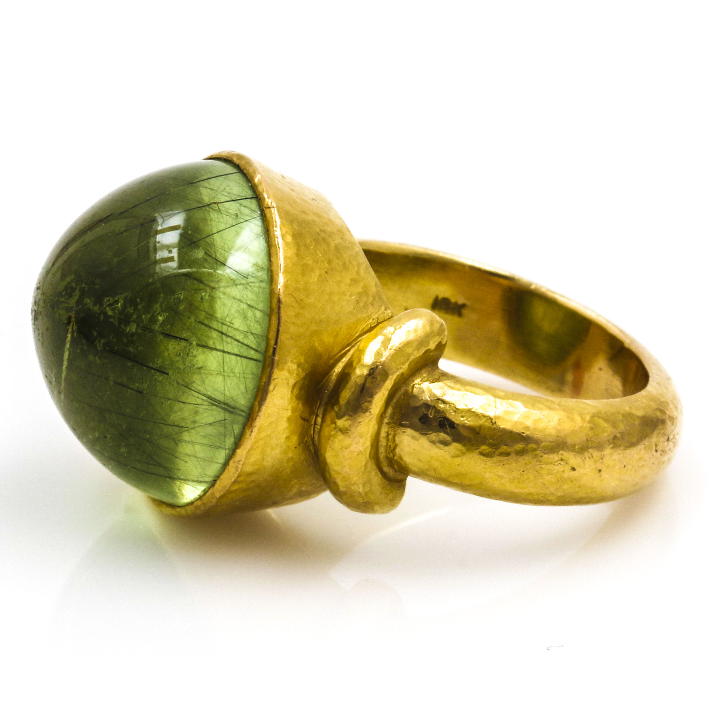 18K Yellow Gold Tourmalinated Tourmaline Ring