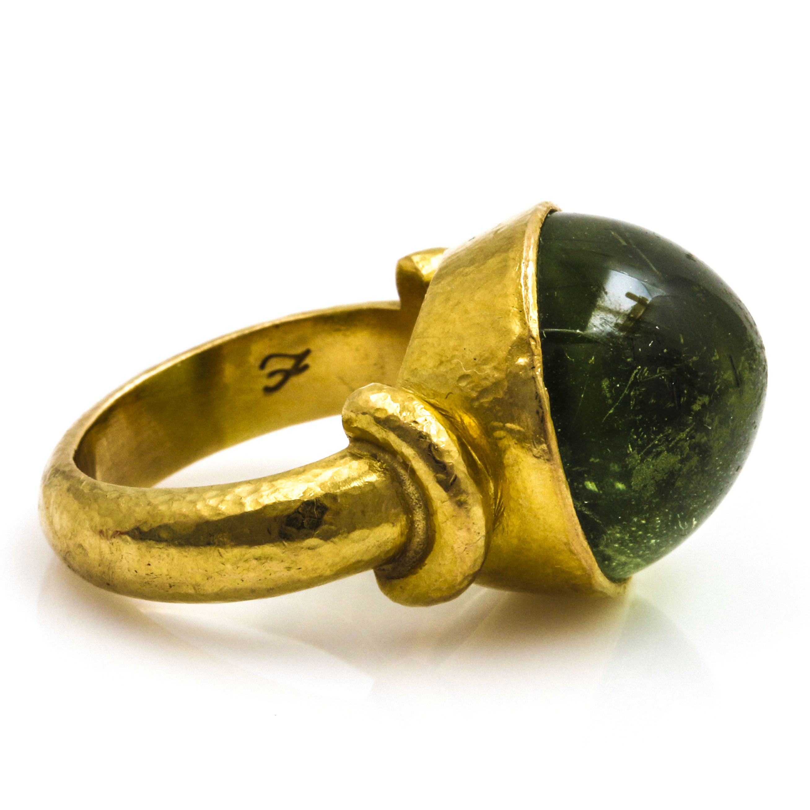 18K Yellow Gold Tourmalinated Tourmaline Ring