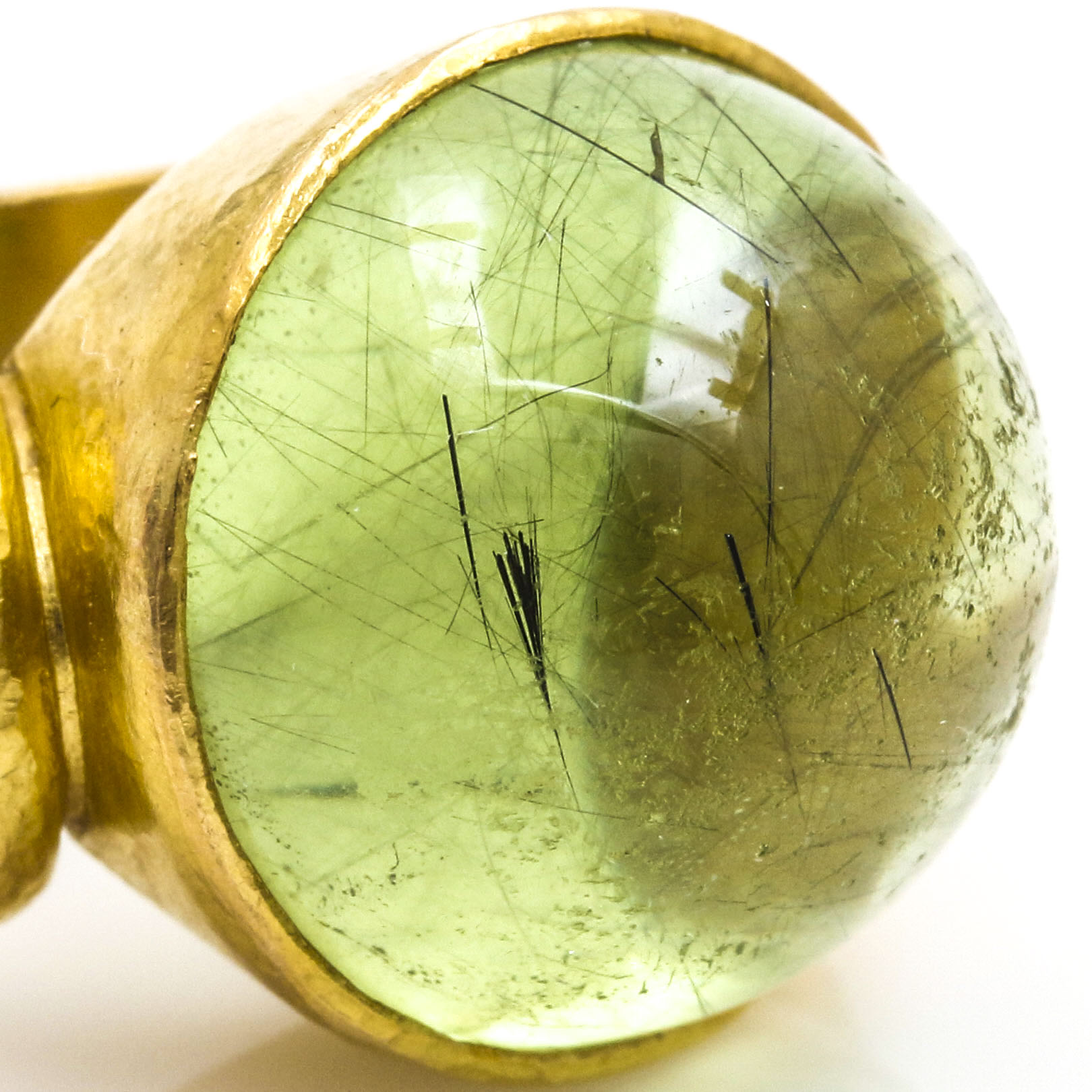 18K Yellow Gold Tourmalinated Tourmaline Ring