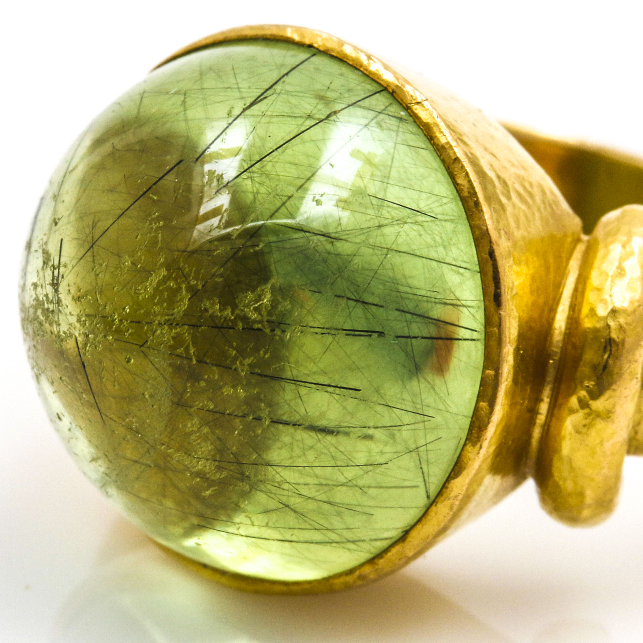 18K Yellow Gold Tourmalinated Tourmaline Ring