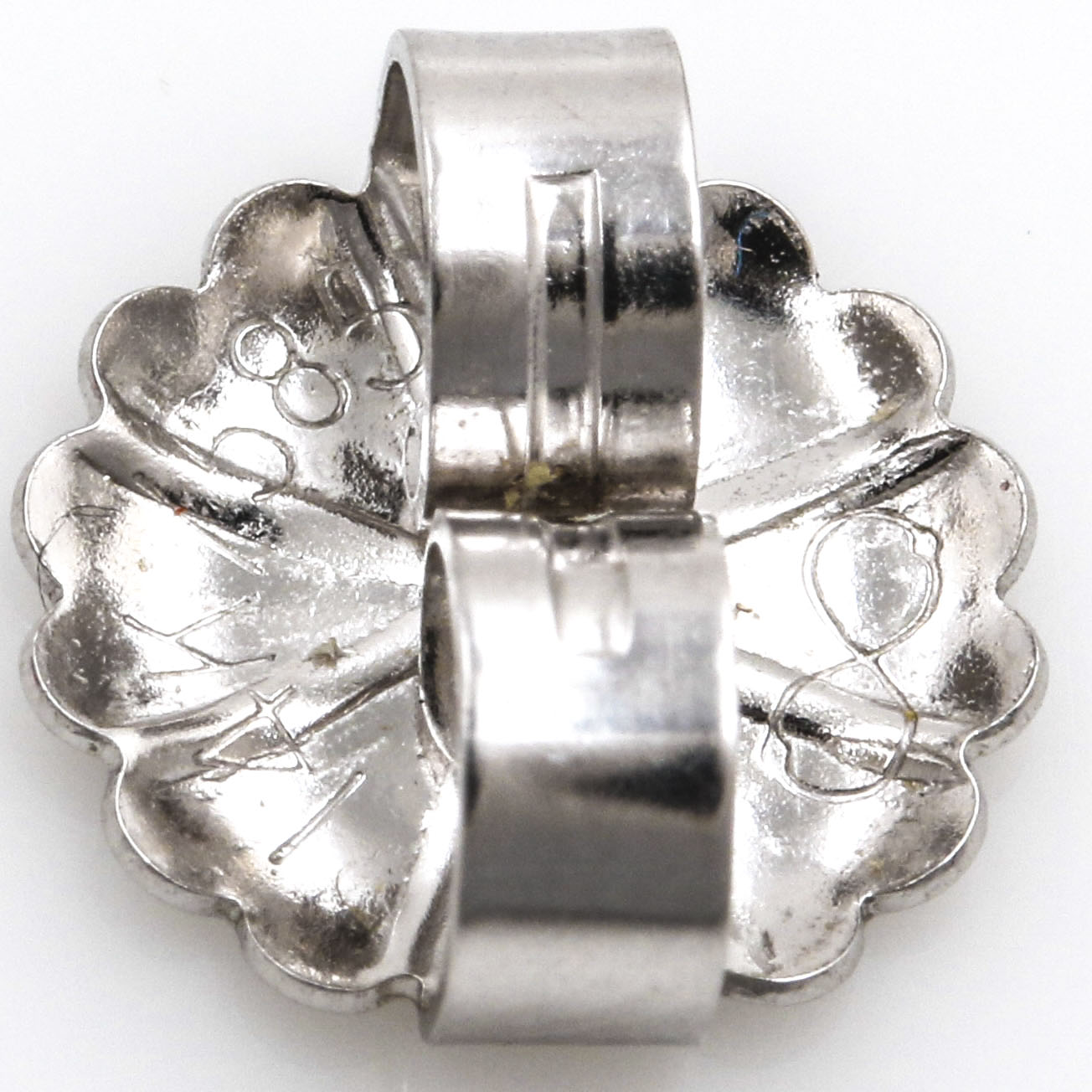 18K White Gold Tahitian Cultured Pearl and Diamond Stud Earrings