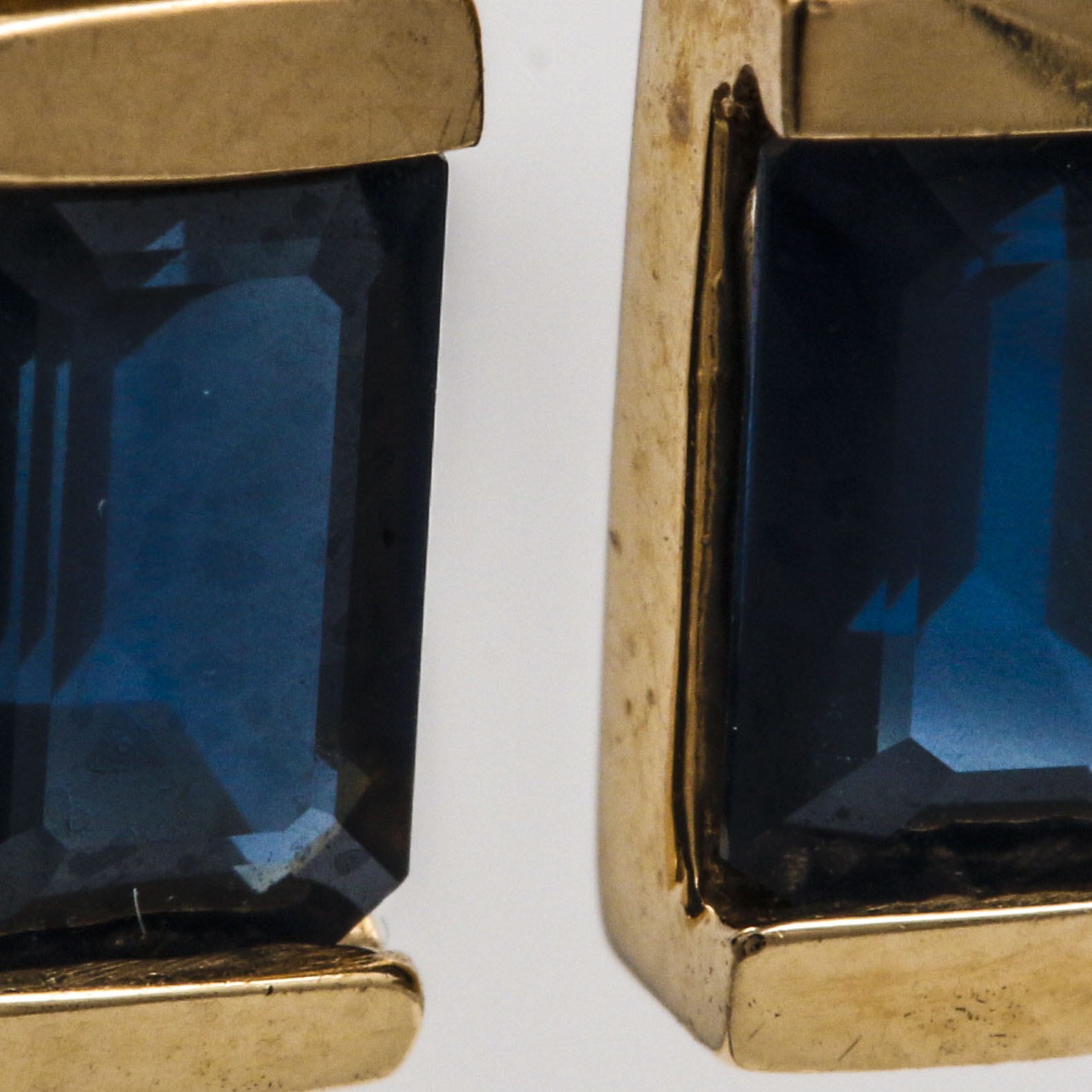 14K Yellow Gold Sapphire and Diamond Earrings