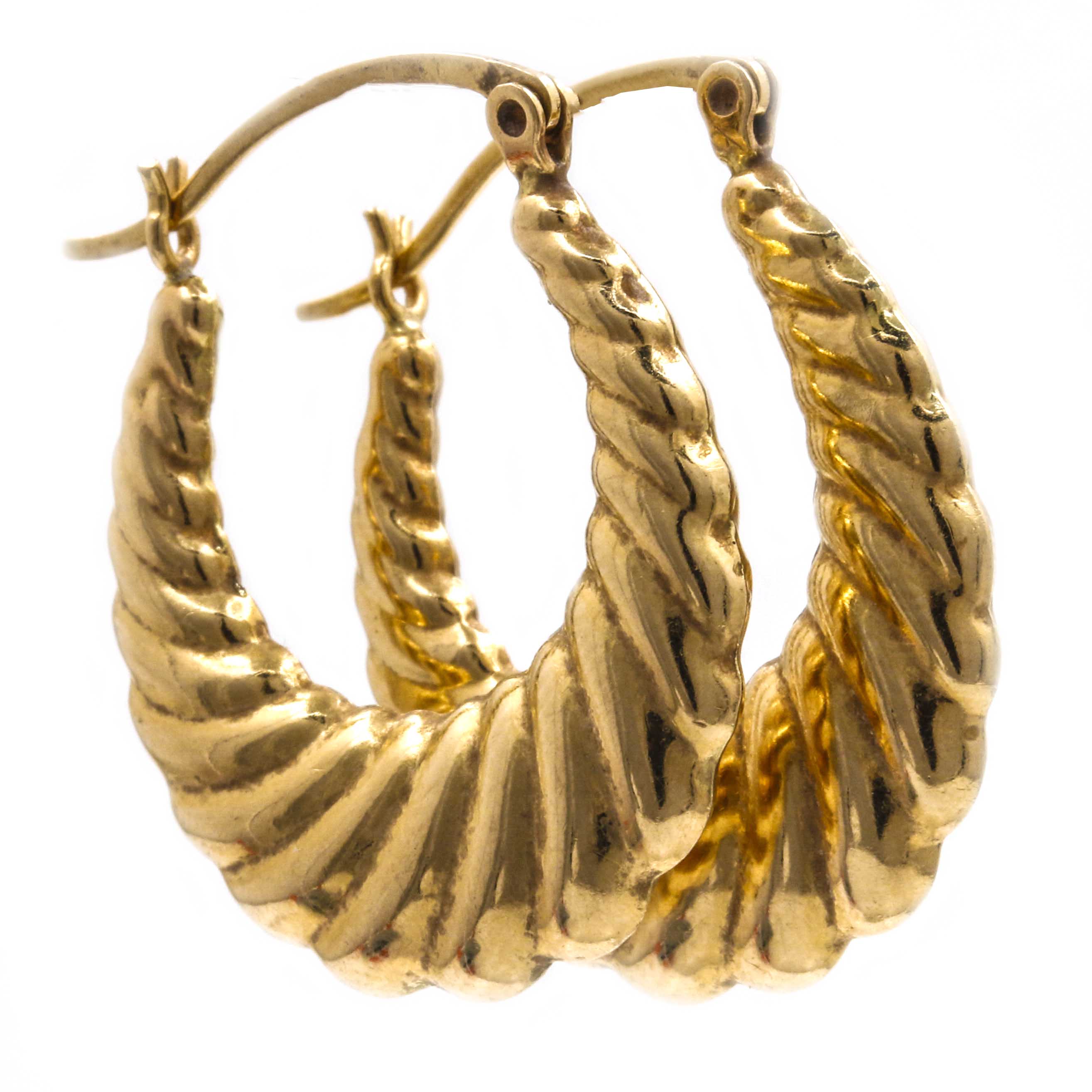 14K Yellow Gold Hoops