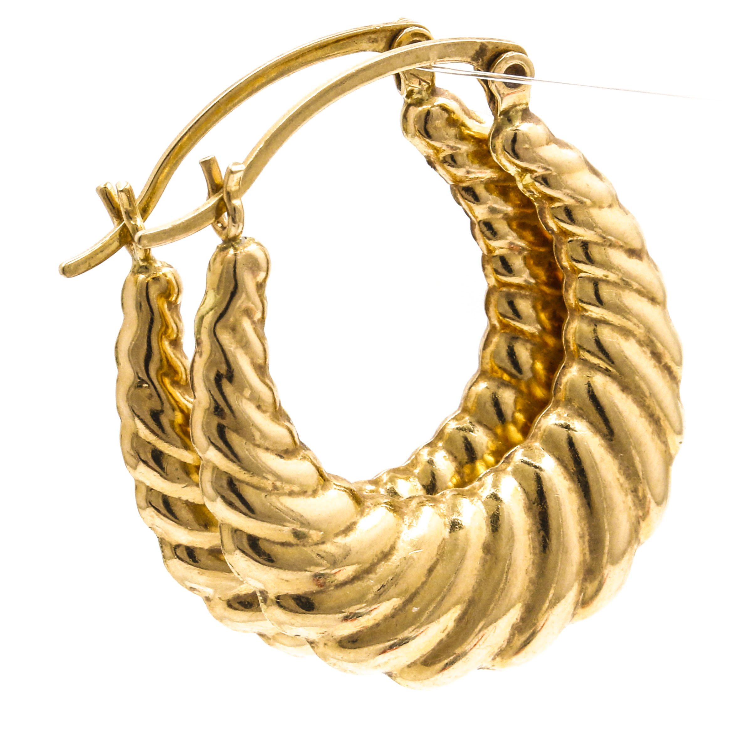 14K Yellow Gold Hoops