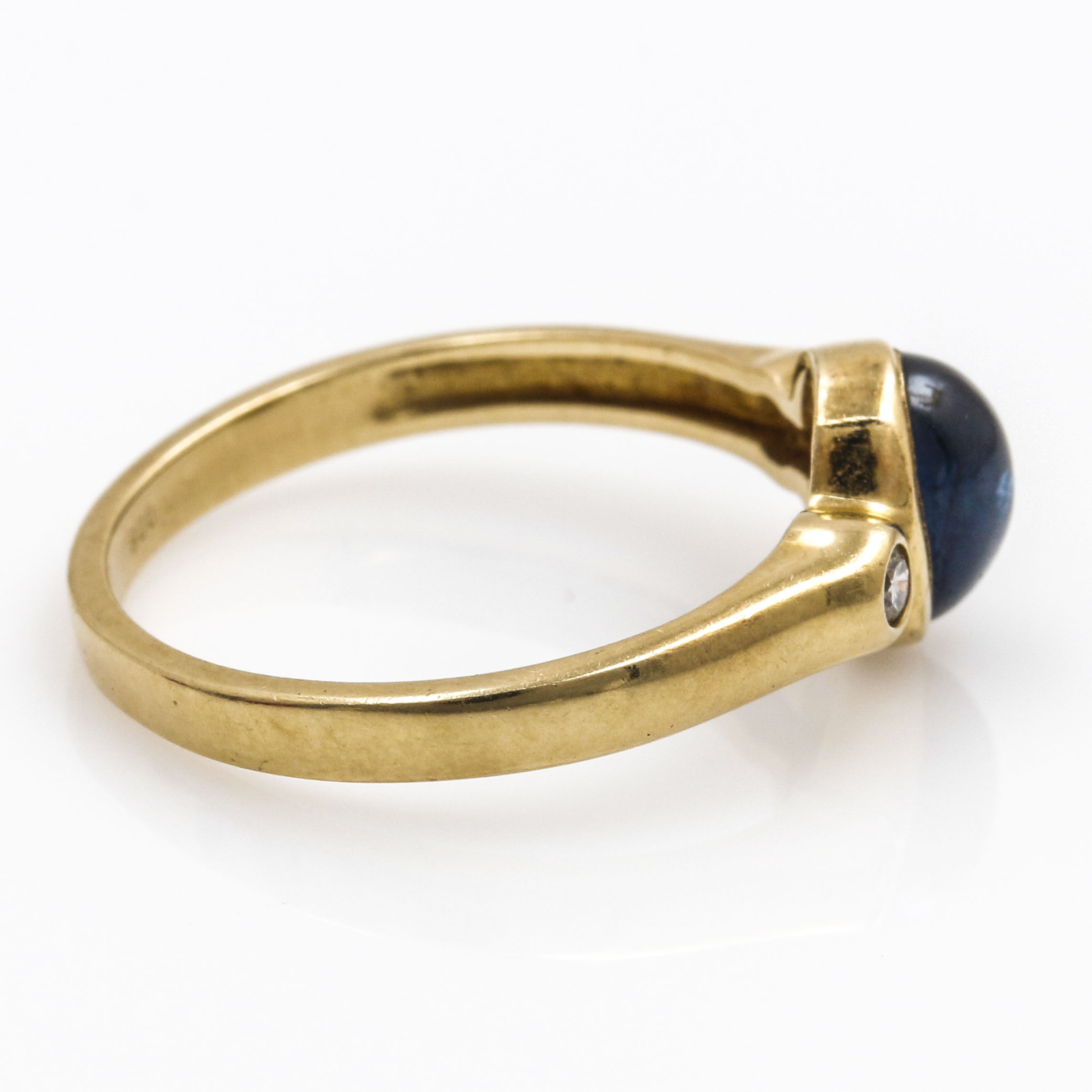 14K Yellow Gold Sapphire and Diamond Ring