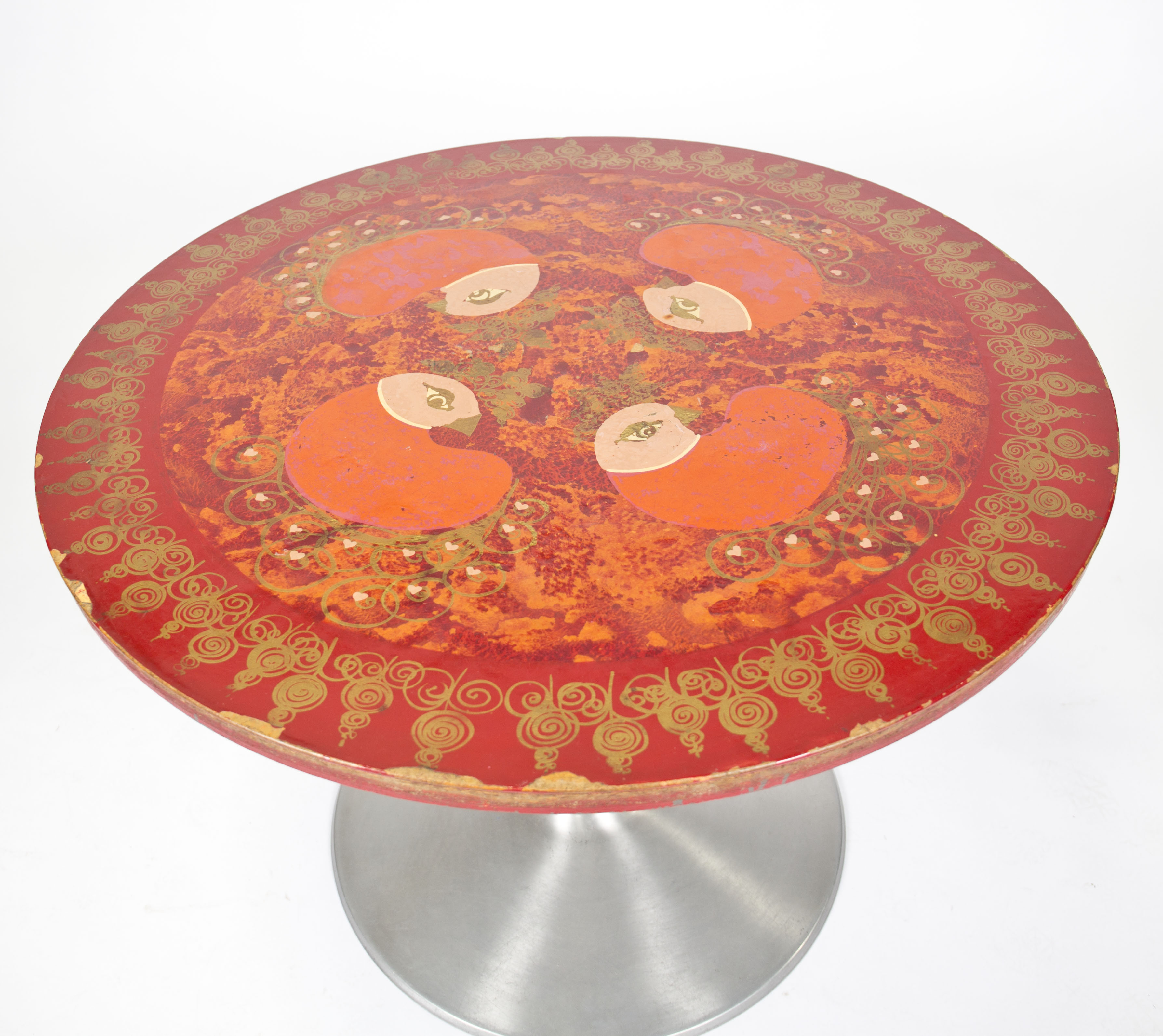 Danish Modern Poul Cadovius Table Painted by Susanne F. Mygge