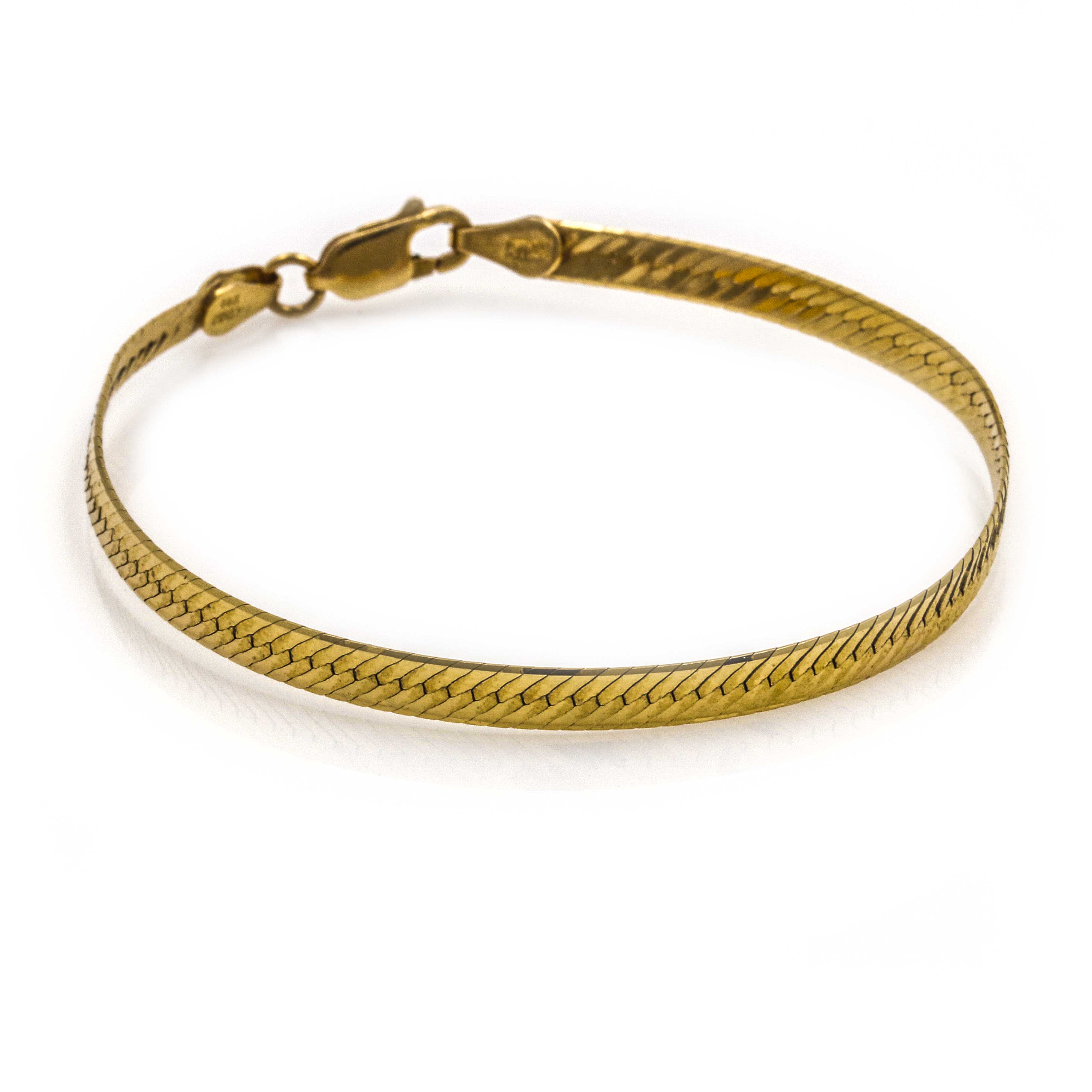 14K Yellow Gold Herringbone Bracelet