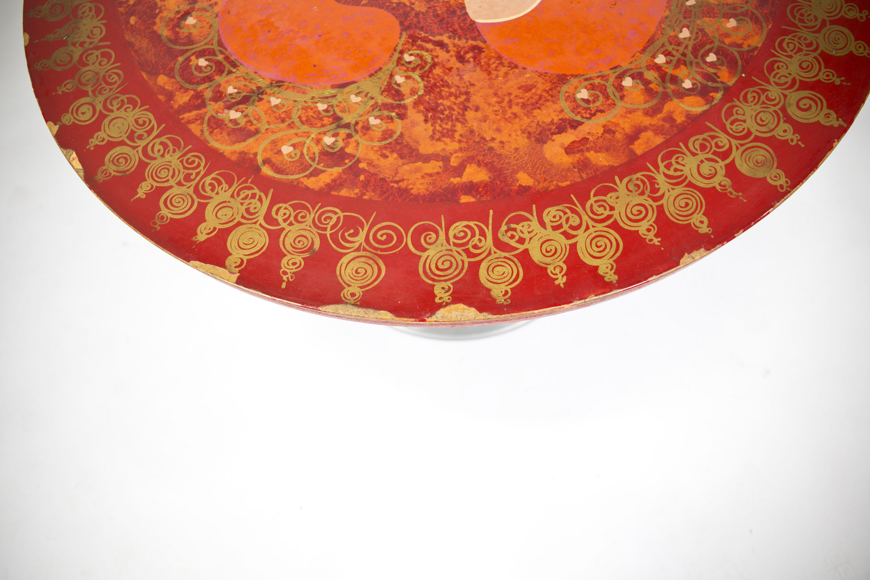 Danish Modern Poul Cadovius Table Painted by Susanne F. Mygge