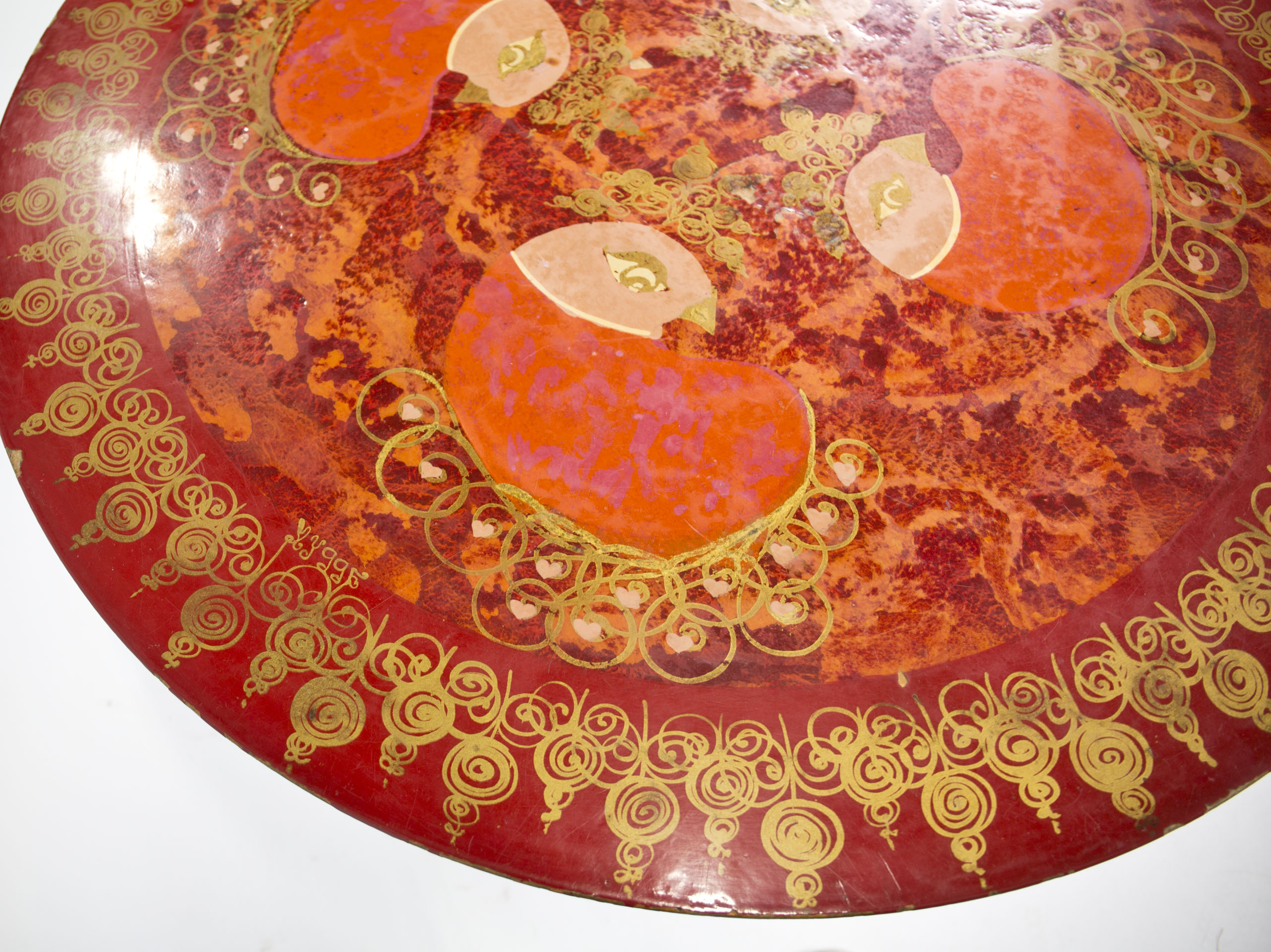 Danish Modern Poul Cadovius Table Painted by Susanne F. Mygge