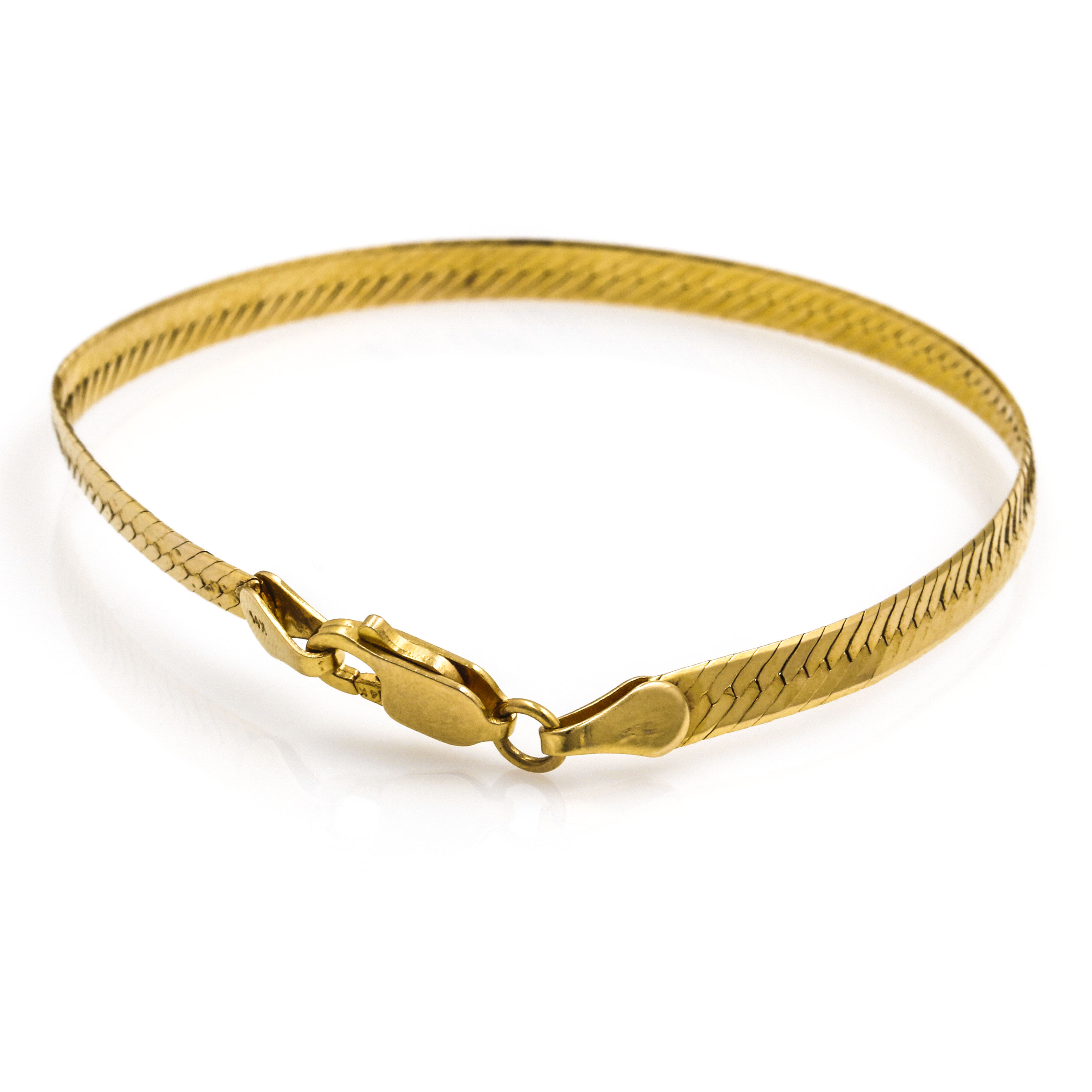 14K Yellow Gold Herringbone Bracelet