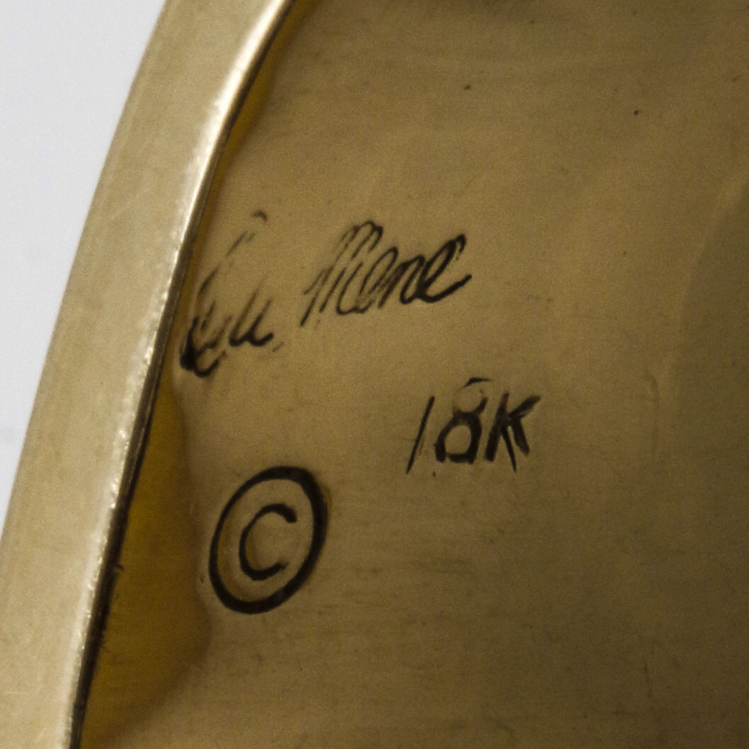 18K Yellow Gold Ruby and Sapphire Hinged Collapsible Ring