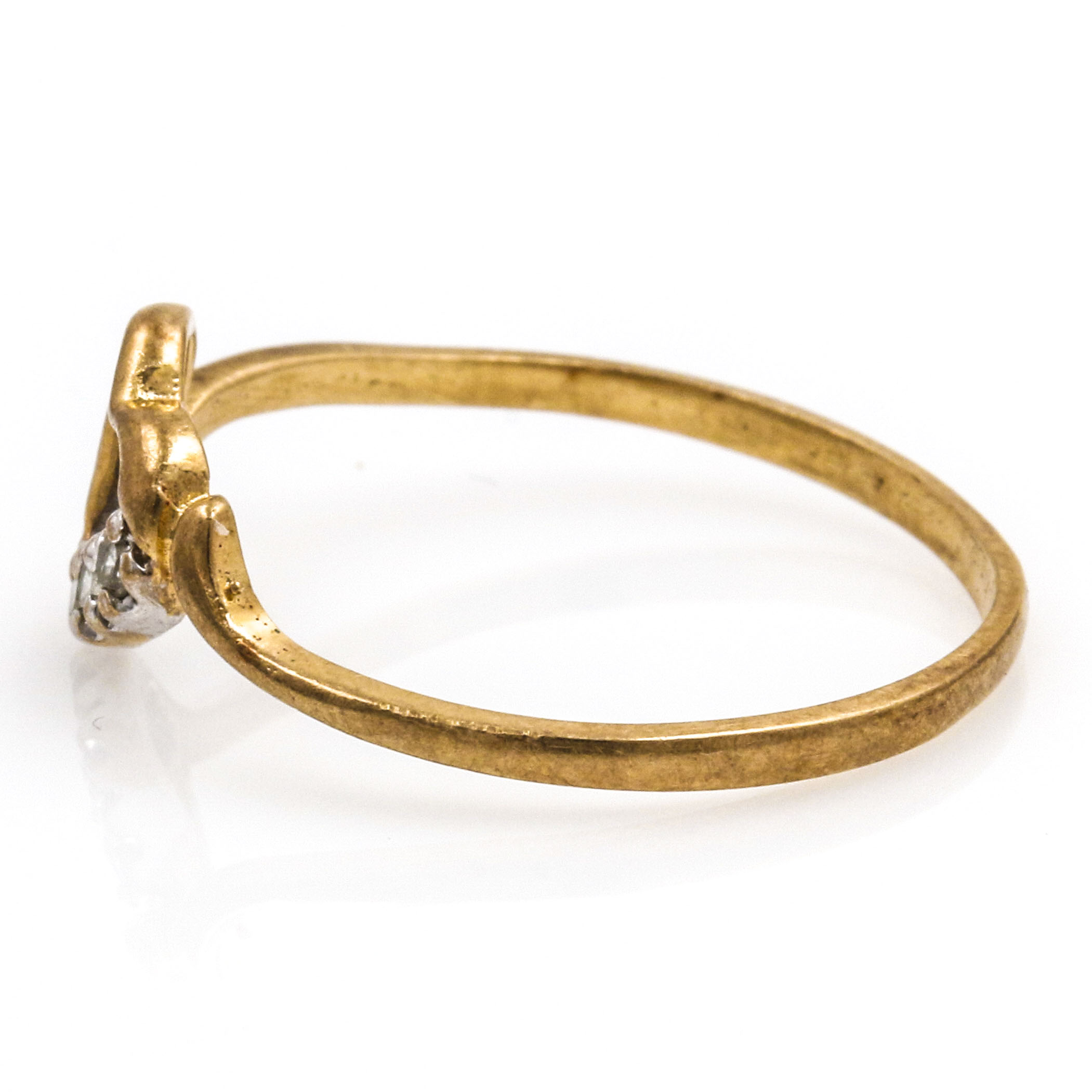 10K Yellow Gold Diamond Heart Ring