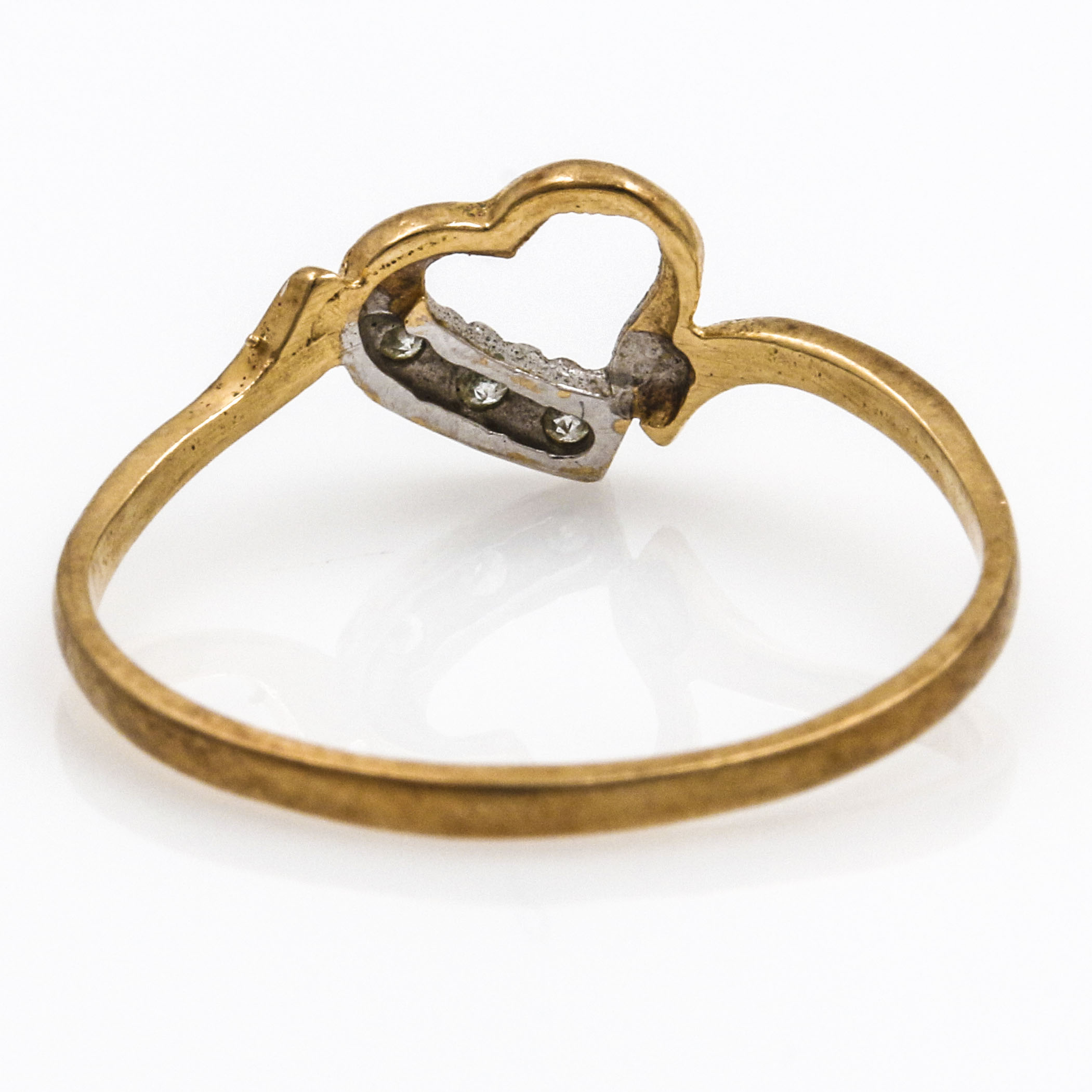 10K Yellow Gold Diamond Heart Ring