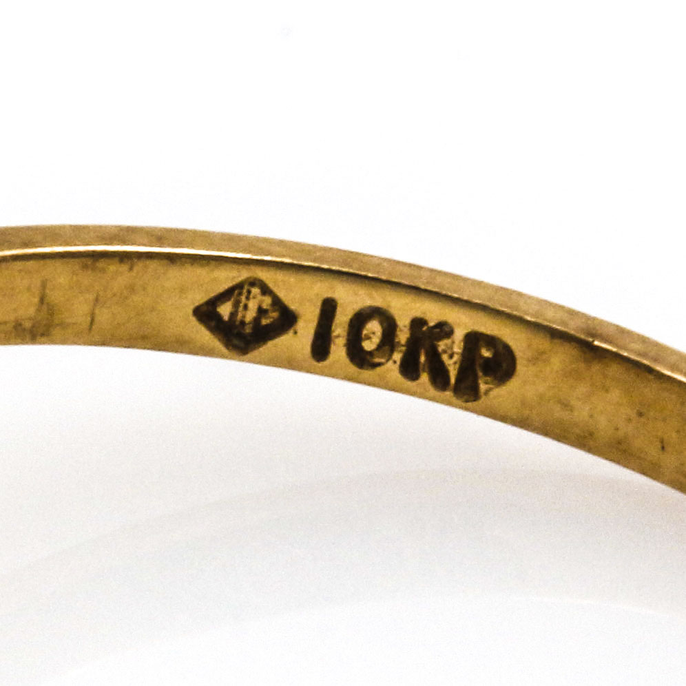 10K Yellow Gold Diamond Heart Ring