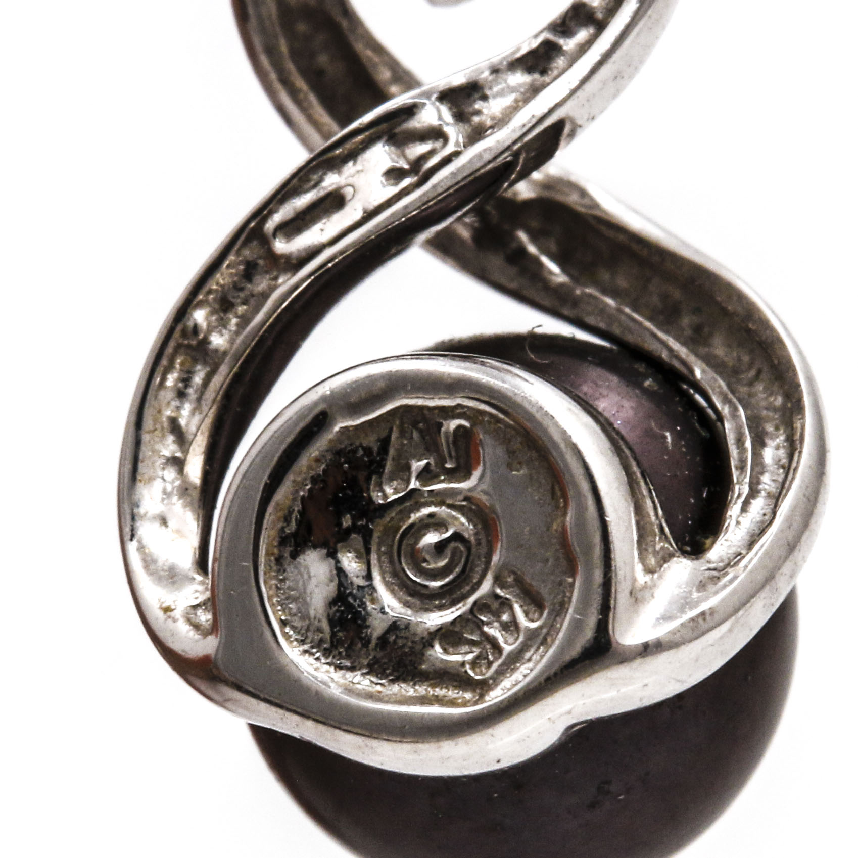 14K White Gold Cultured Pearl and Diamond Pendant Necklace