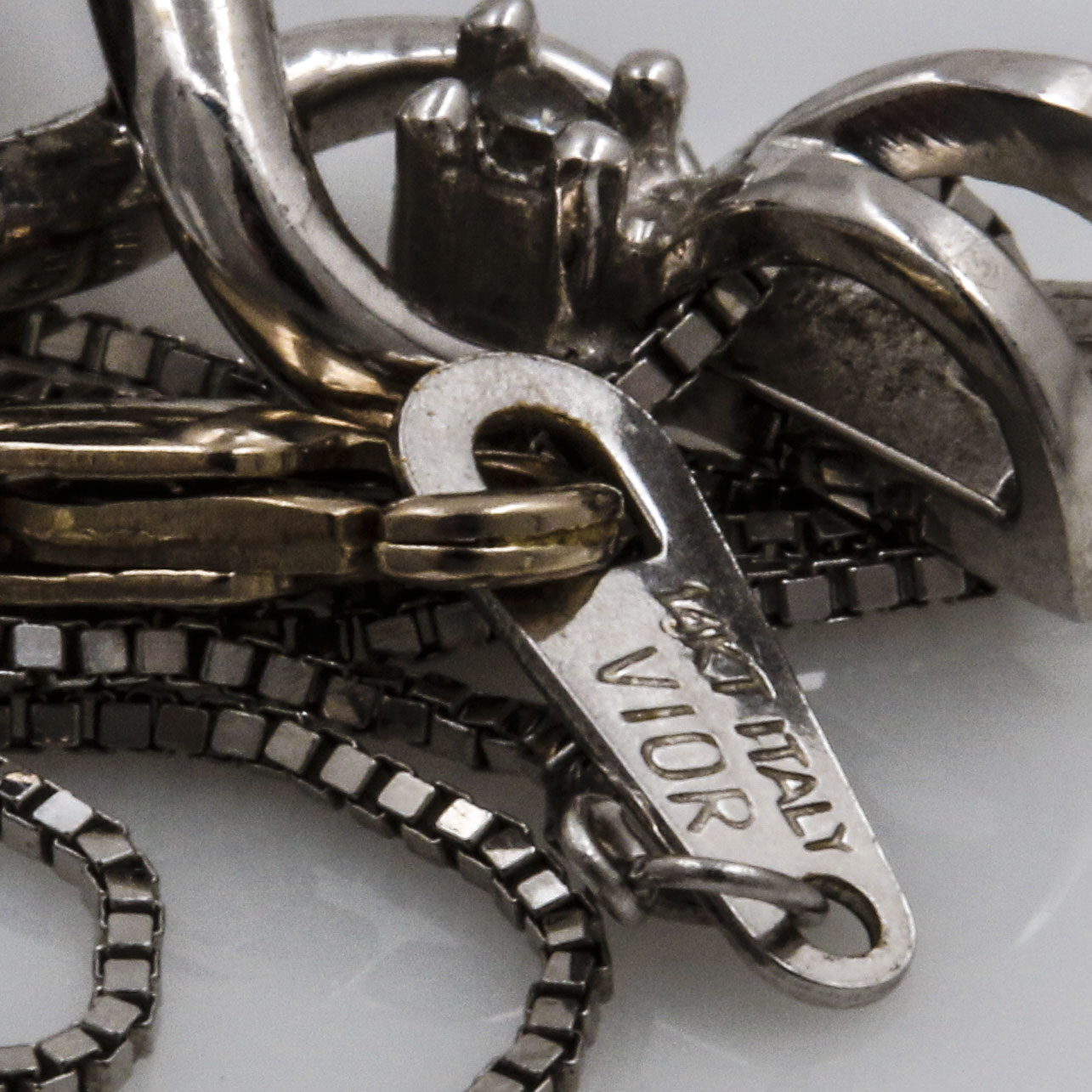 14K White Gold Cultured Pearl and Diamond Pendant Necklace