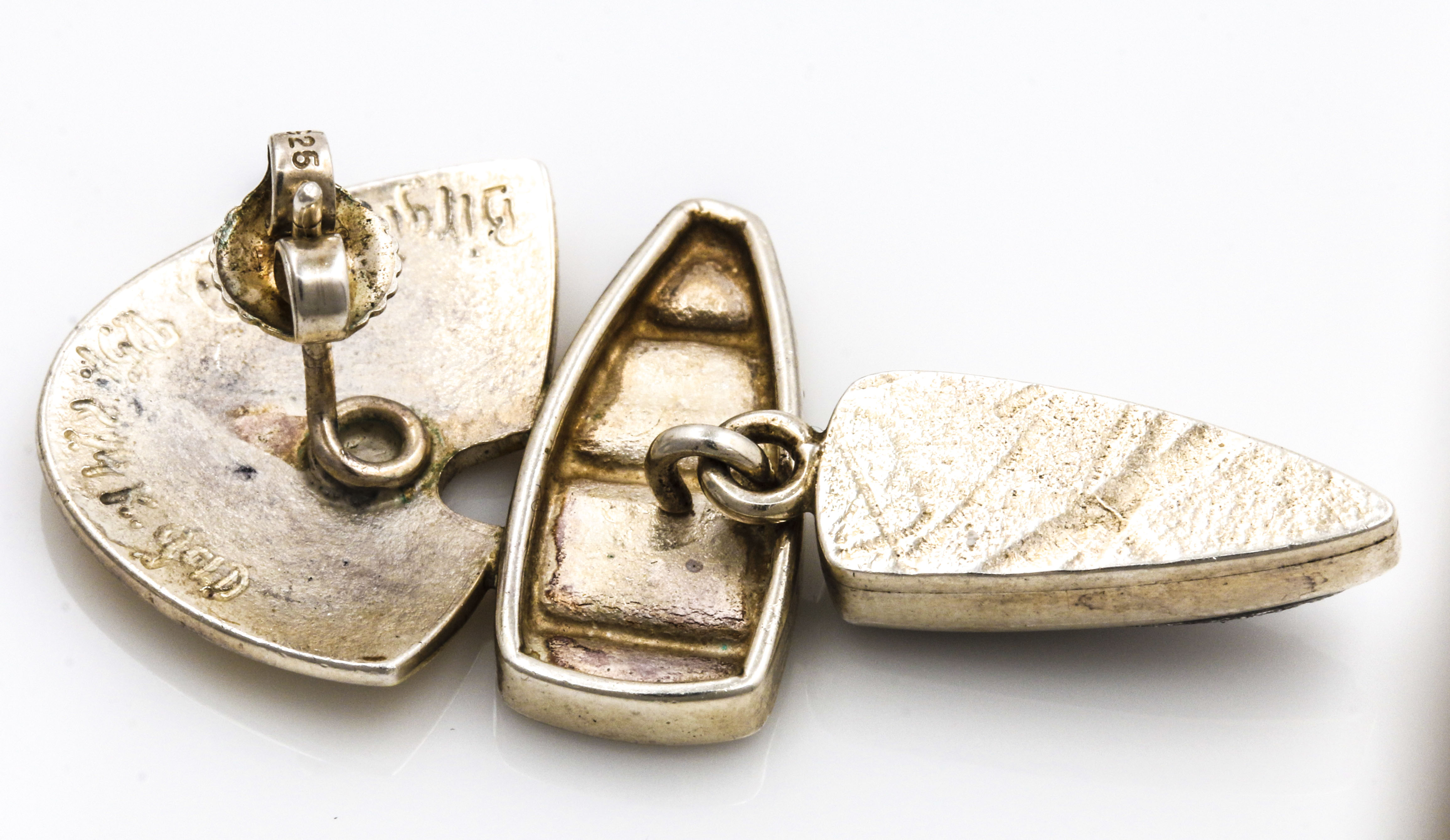 Sterling Silver and 24K Yellow Gold Abstract Druzy Earrings