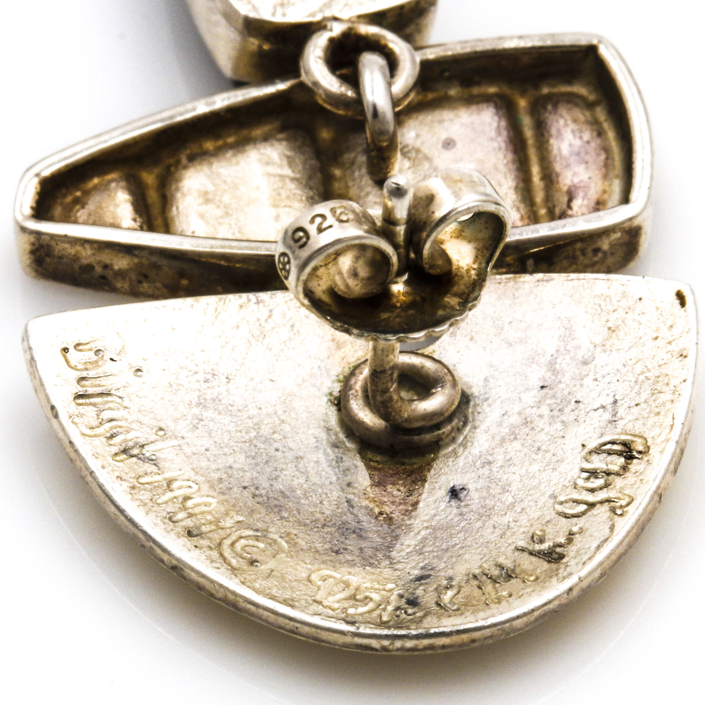 Sterling Silver and 24K Yellow Gold Abstract Druzy Earrings