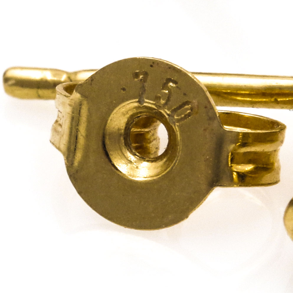 18K Yellow Gold Black Opal and Diamond Earrings