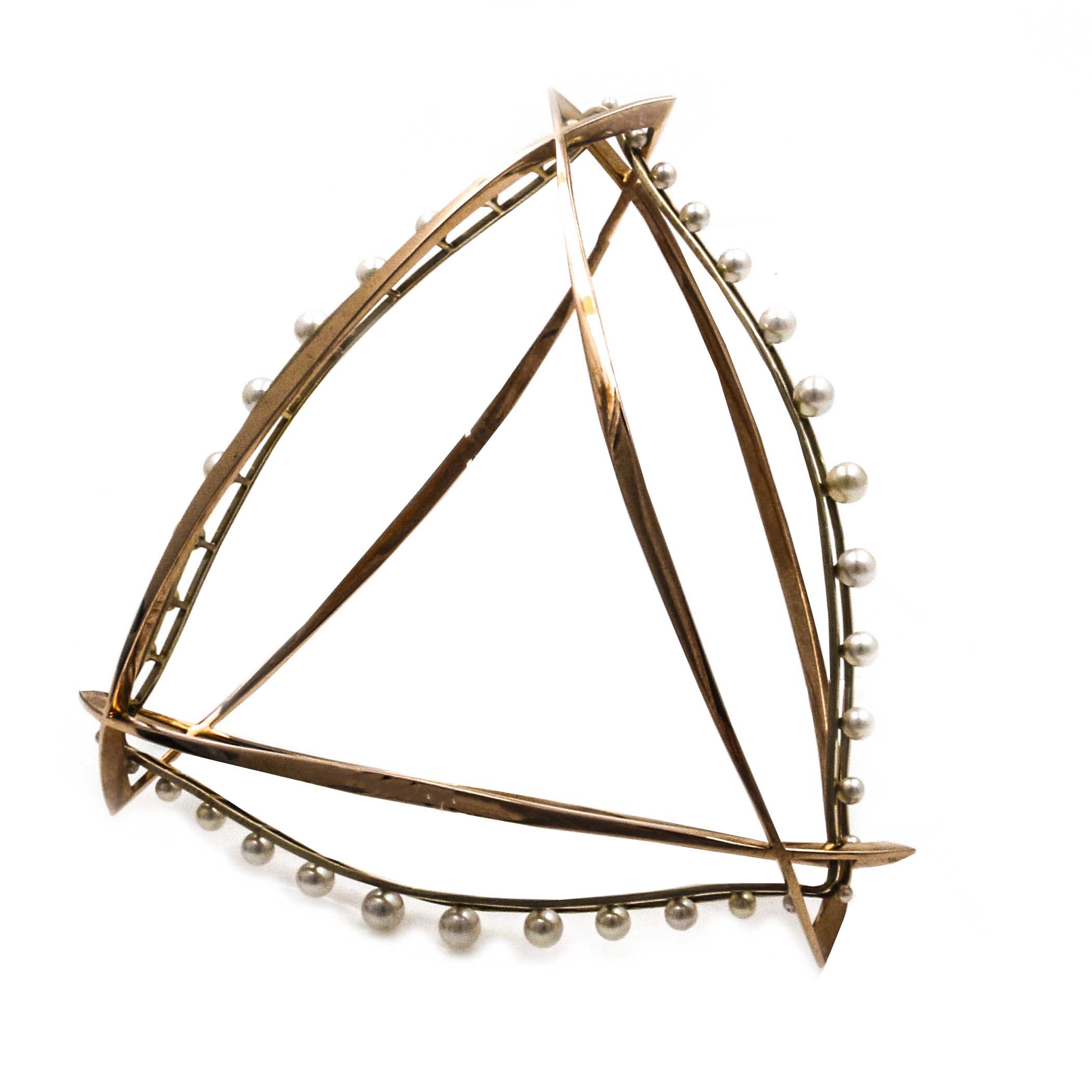 14K Rose and Yellow Gold Pearl Bracelet