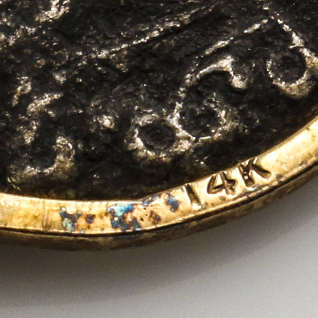 14K Yellow Gold Spanish Silver Cob Bracelet and Earrings