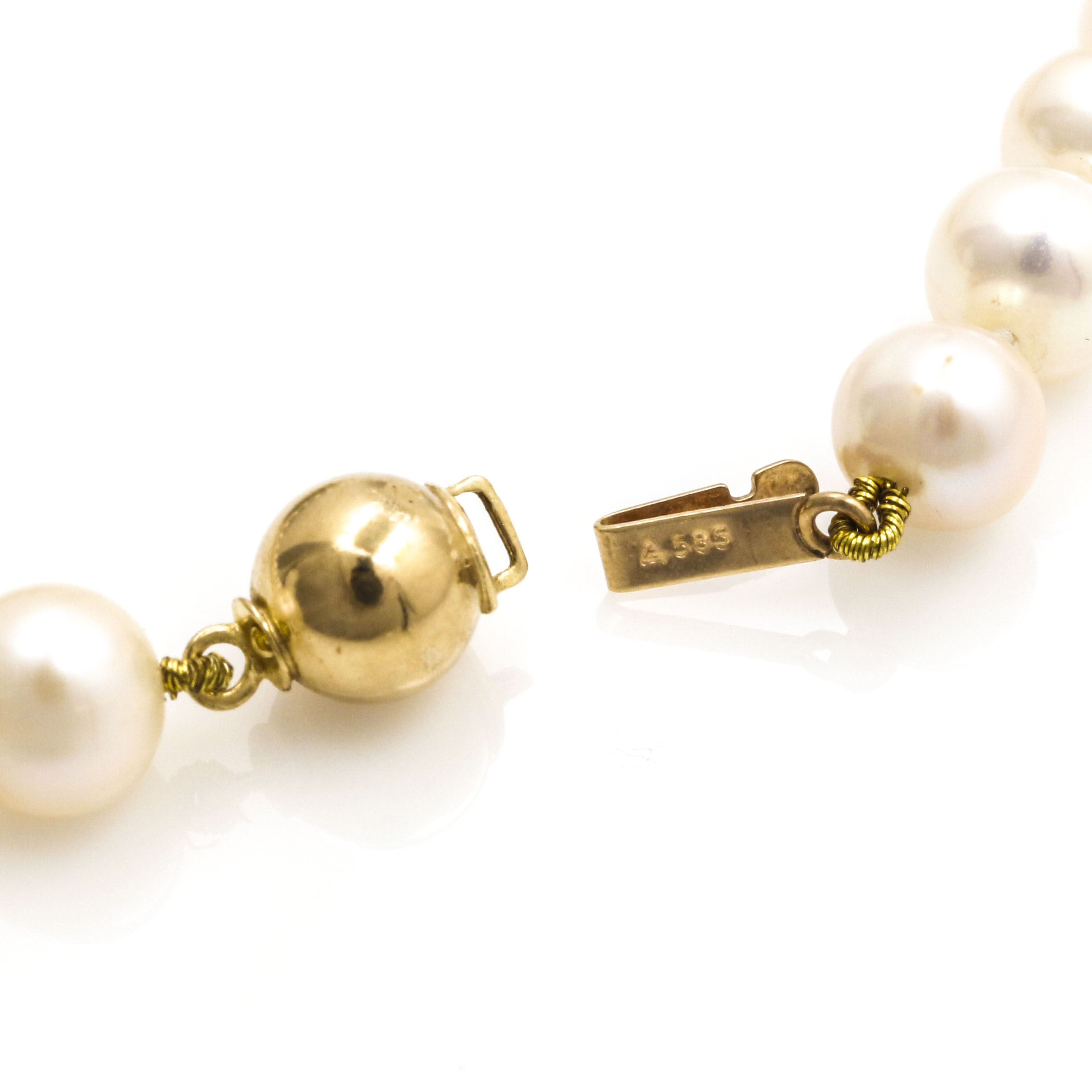14K Yellow Gold Pearl and Jasperware Necklace