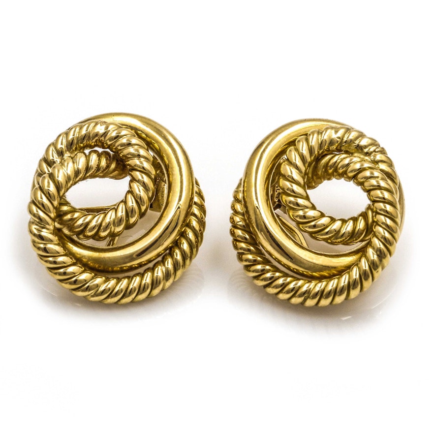 18K Yellow Gold Clip-On Earrings