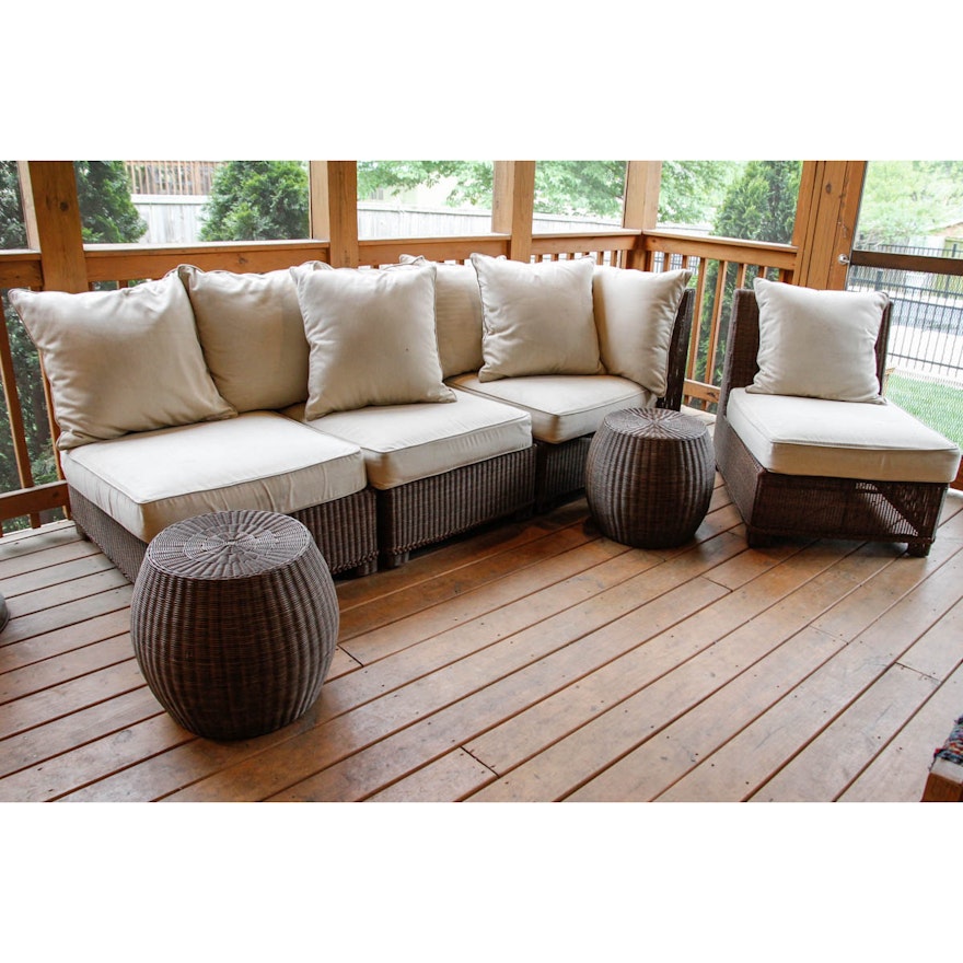 Modular Patio Sofa and Side Tables