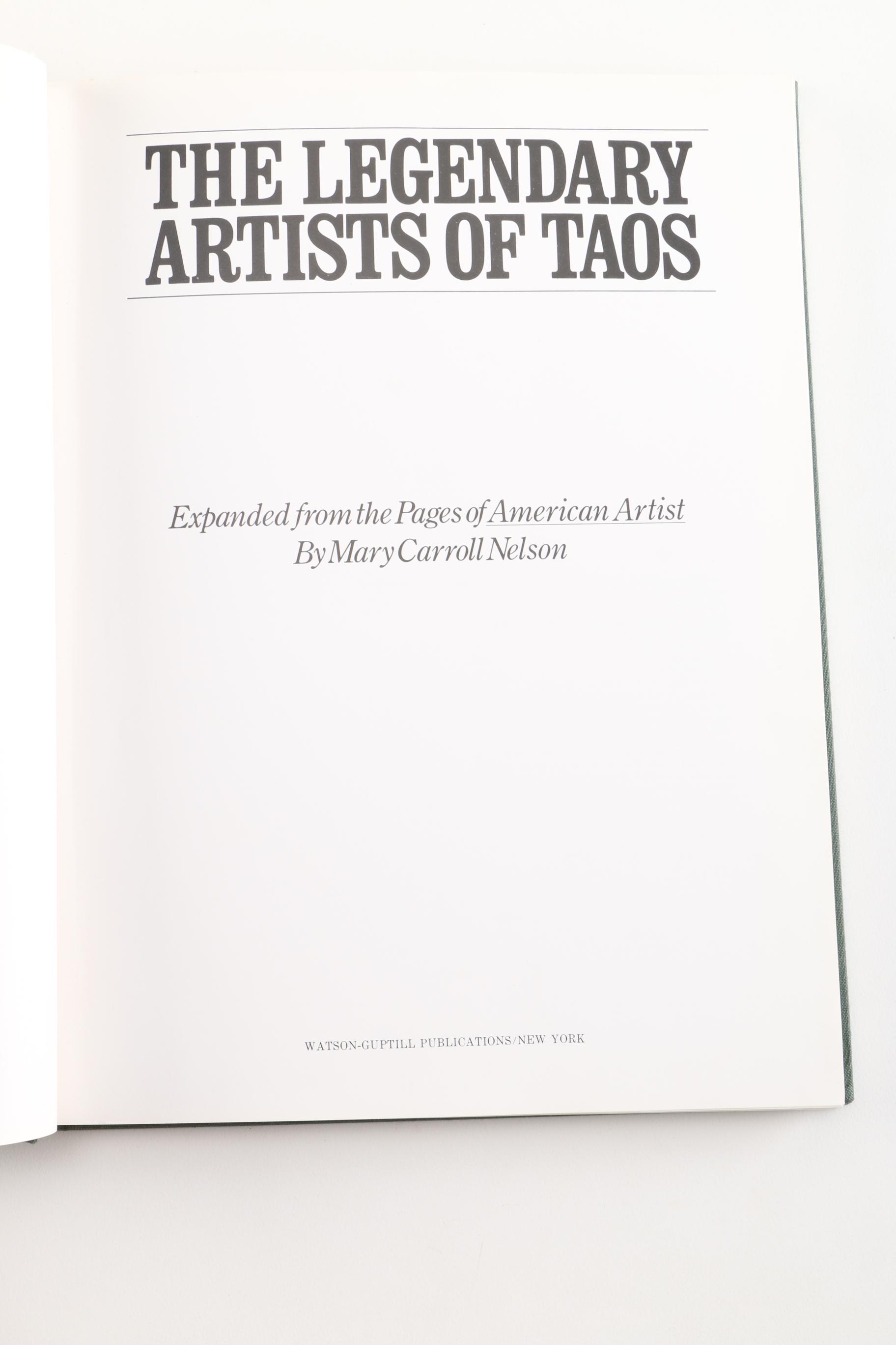 1980 First Printing "The Legendary Artists of Taos" by Mary Carroll Nelson