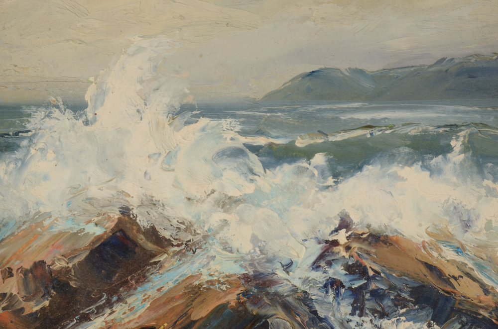 Ruth Zorn Murane Original Oil Seascape on Academy Board