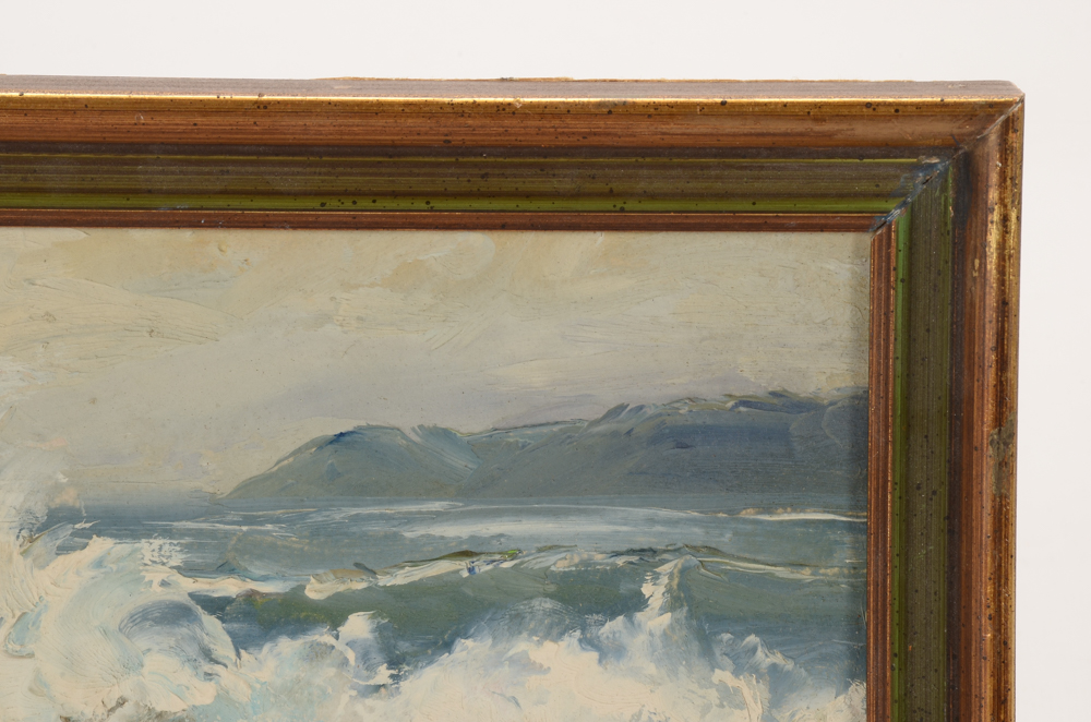 Ruth Zorn Murane Original Oil Seascape on Academy Board