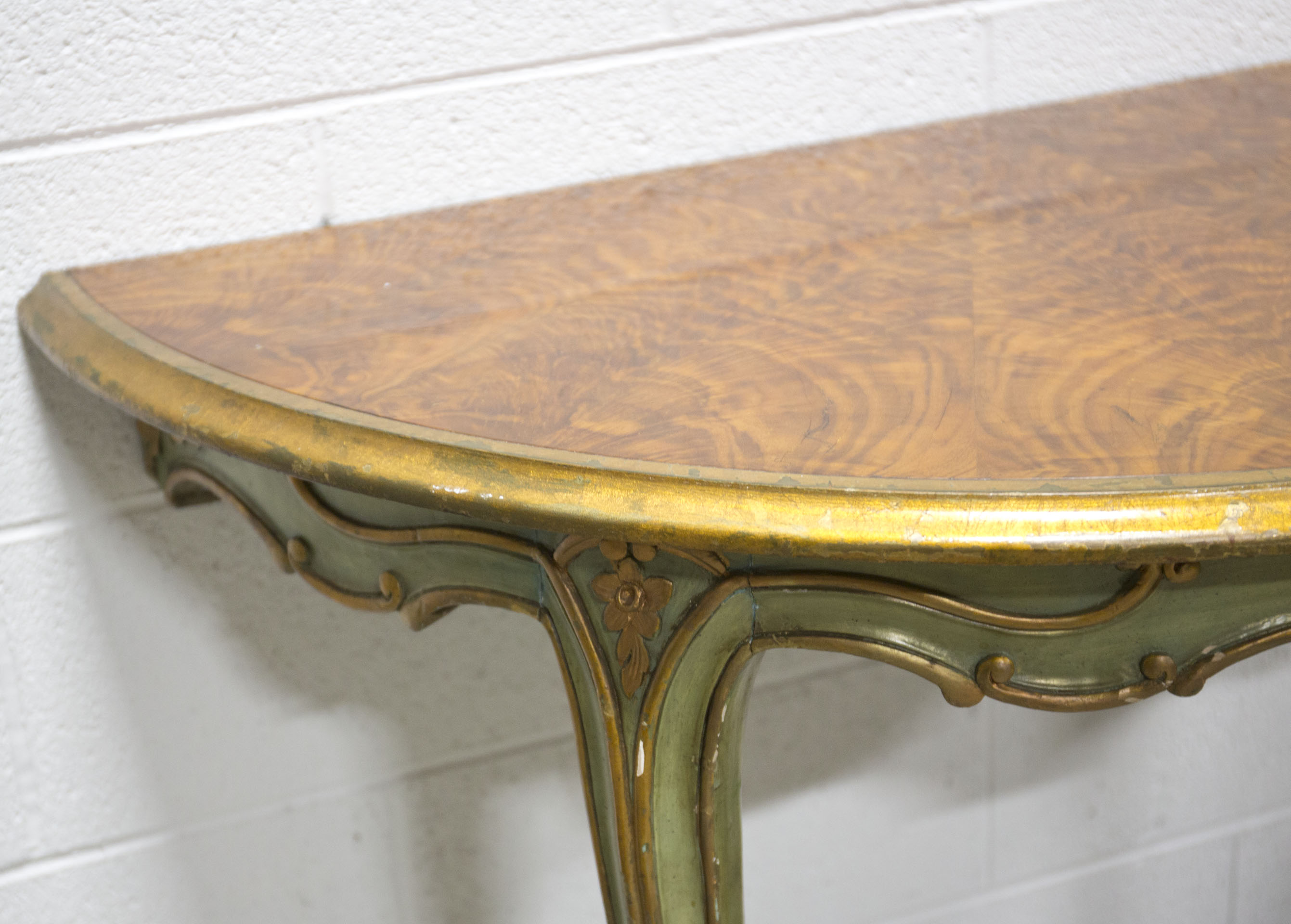 Vintage Louis XV Style Demilune Console Tables