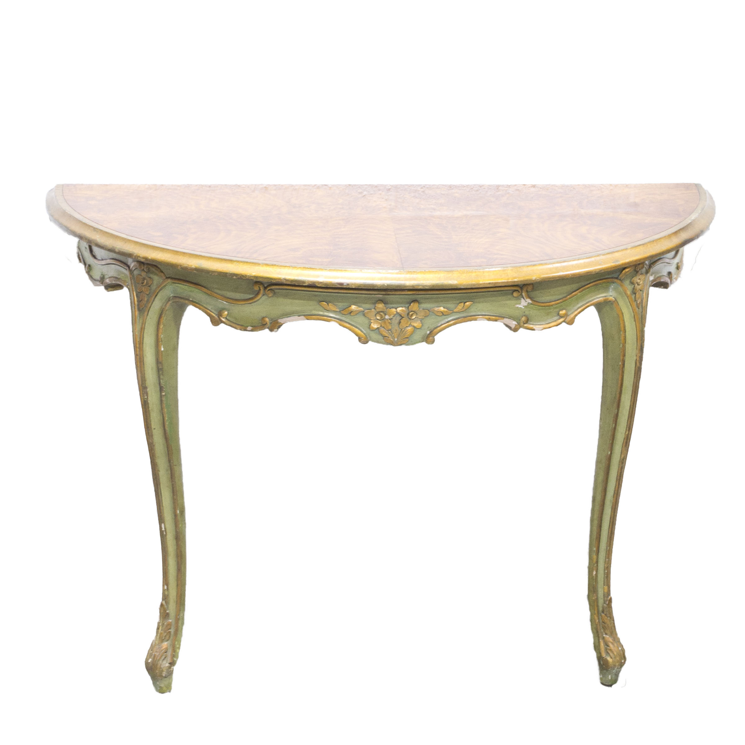 Vintage Louis XV Style Demilune Console Tables