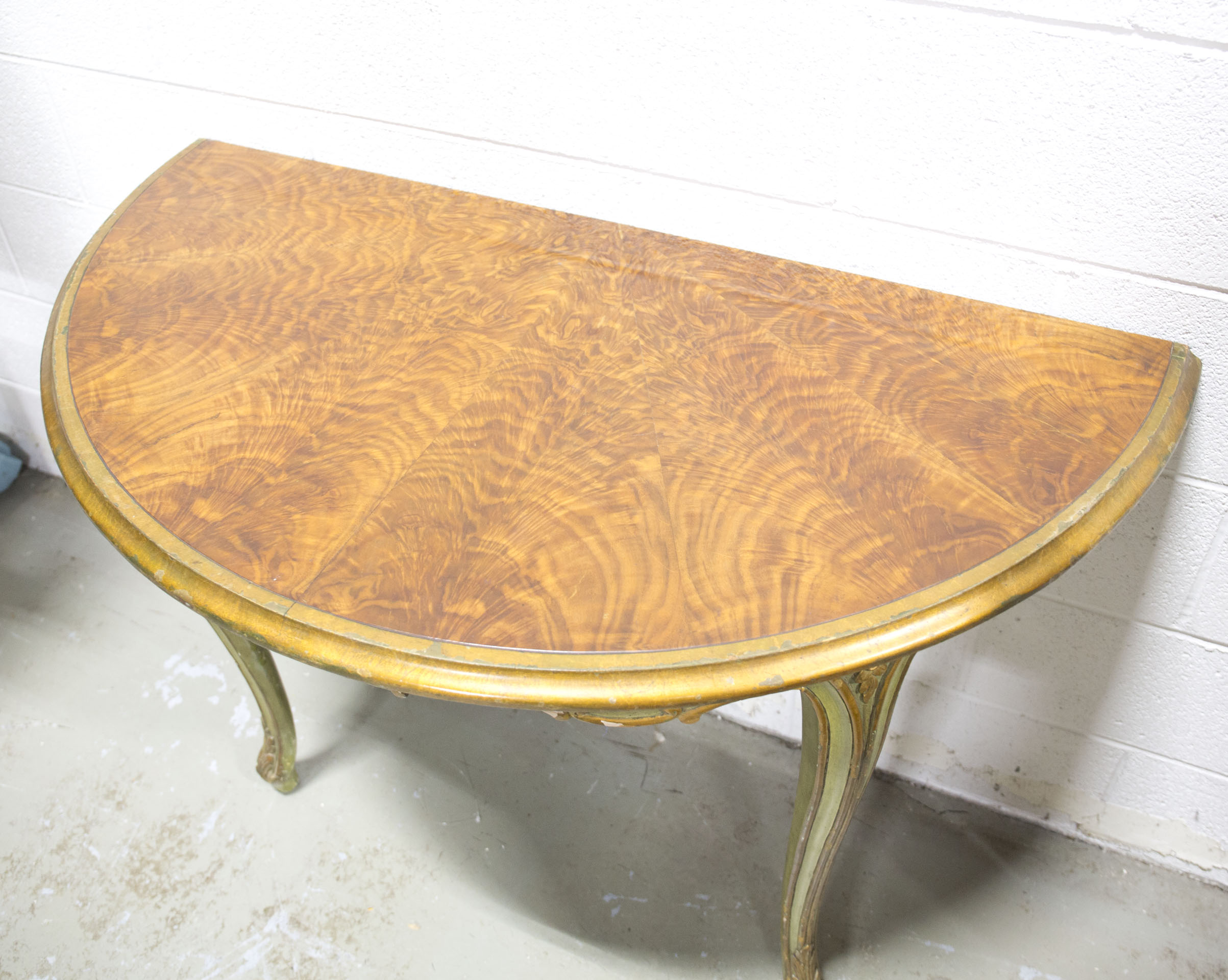 Vintage Louis XV Style Demilune Console Tables